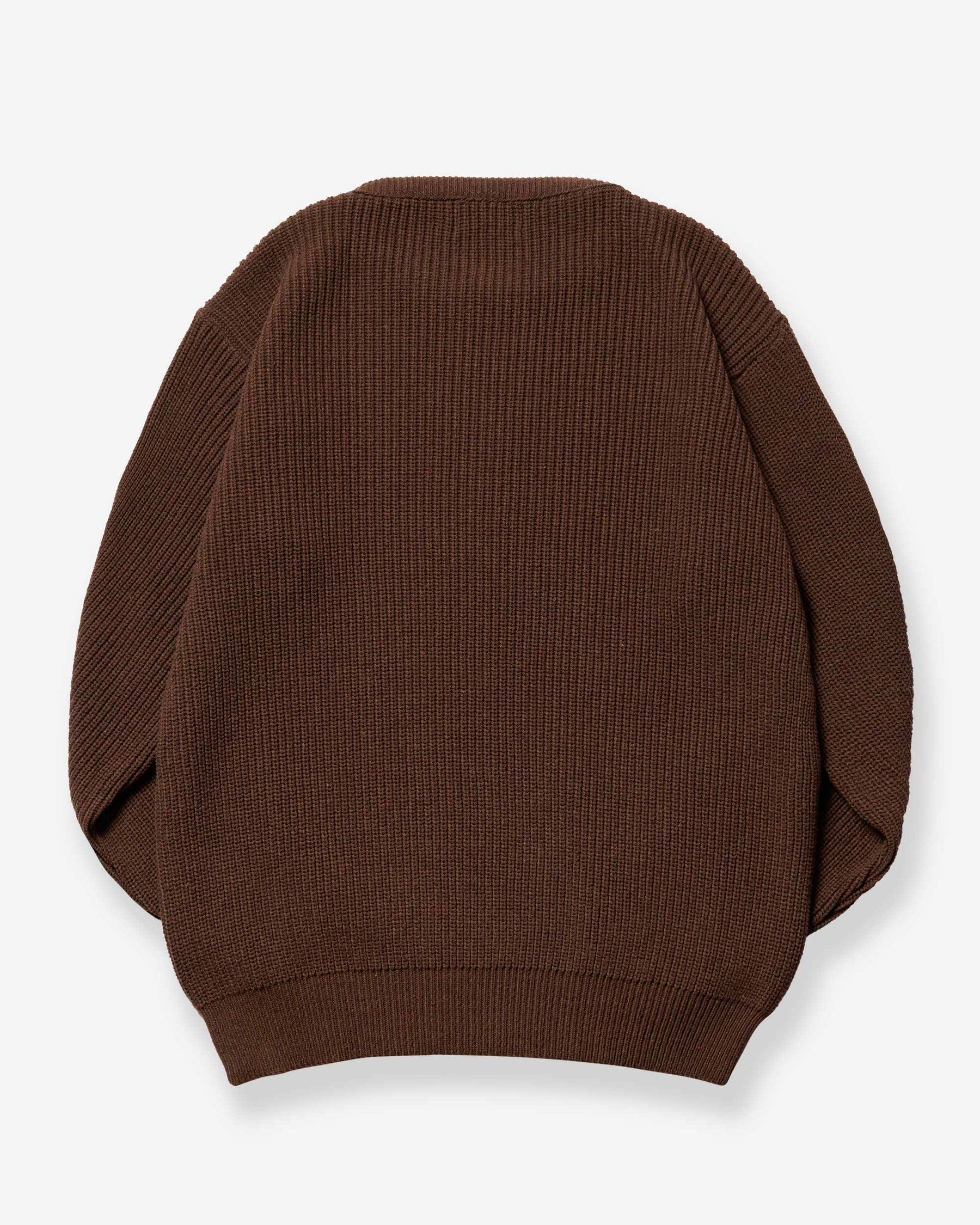 Shaker Crew Pullover - Brown/Red