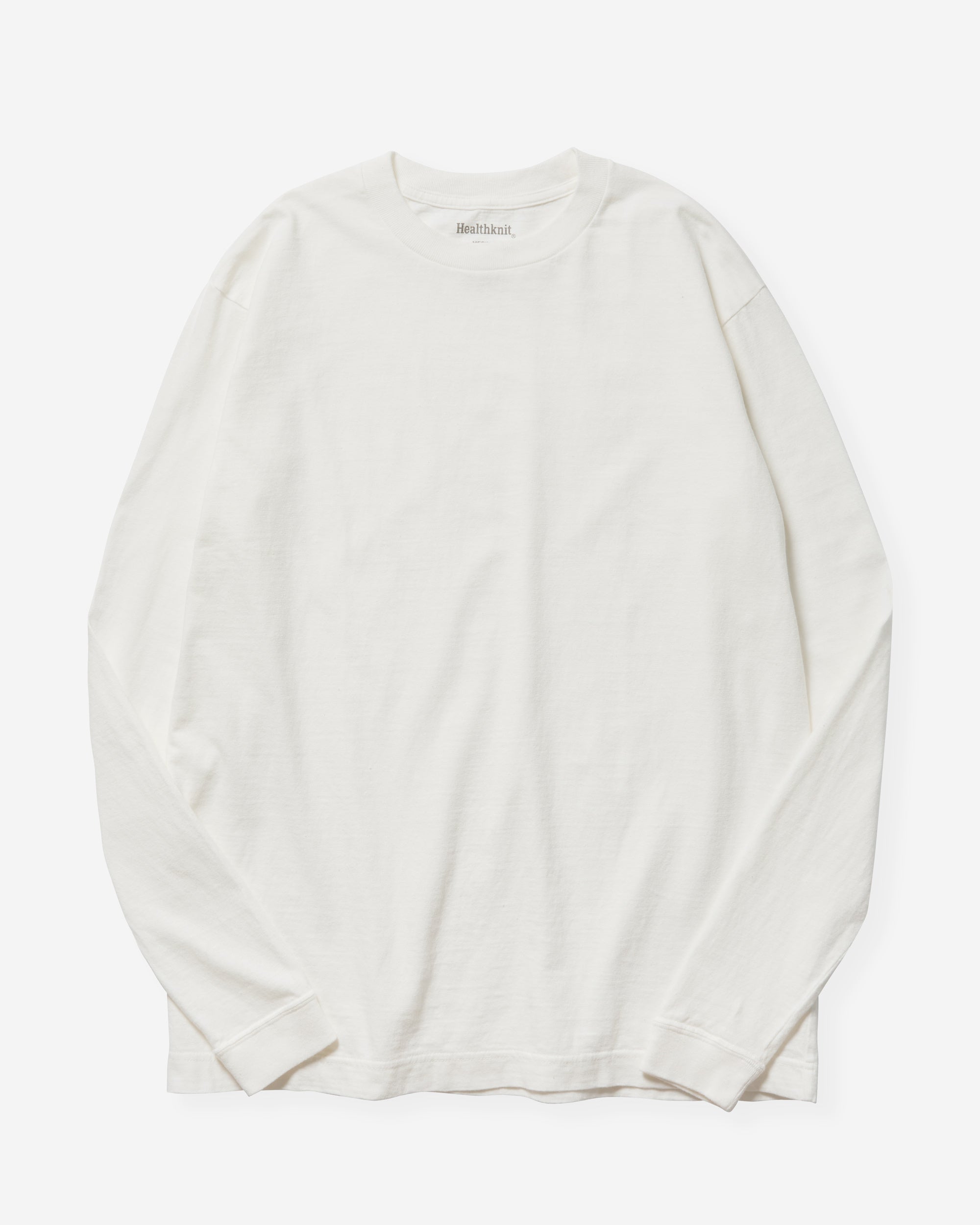 Recycled Cotton Blend Crewneck L/S - White