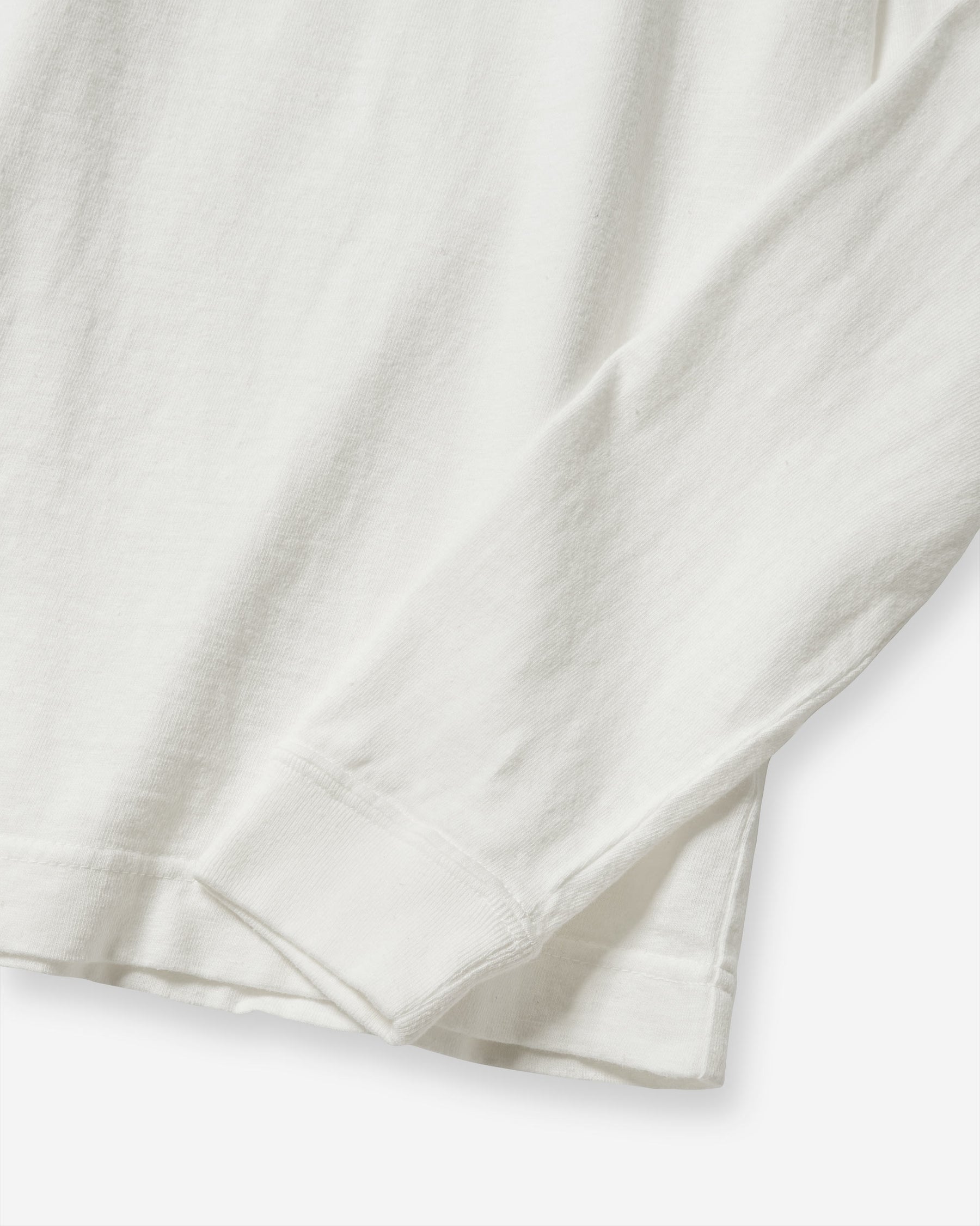 Recycled Cotton Blend Crewneck L/S - White