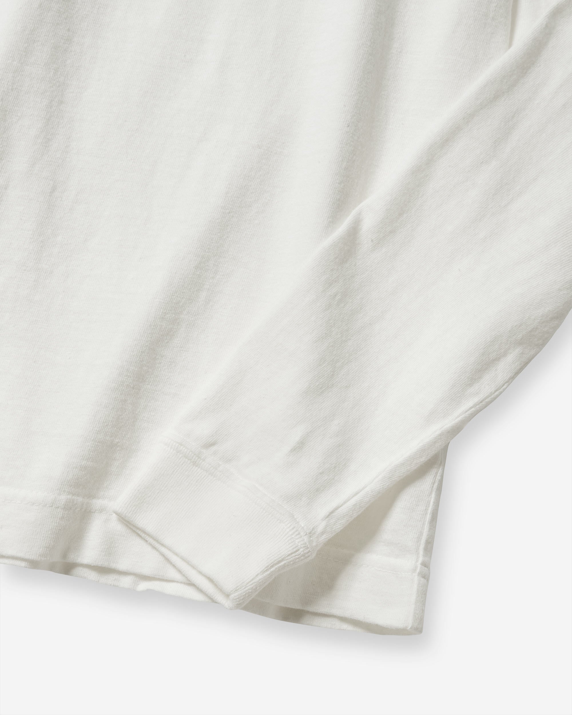 Recycled Cotton Blend Crewneck L/S - White