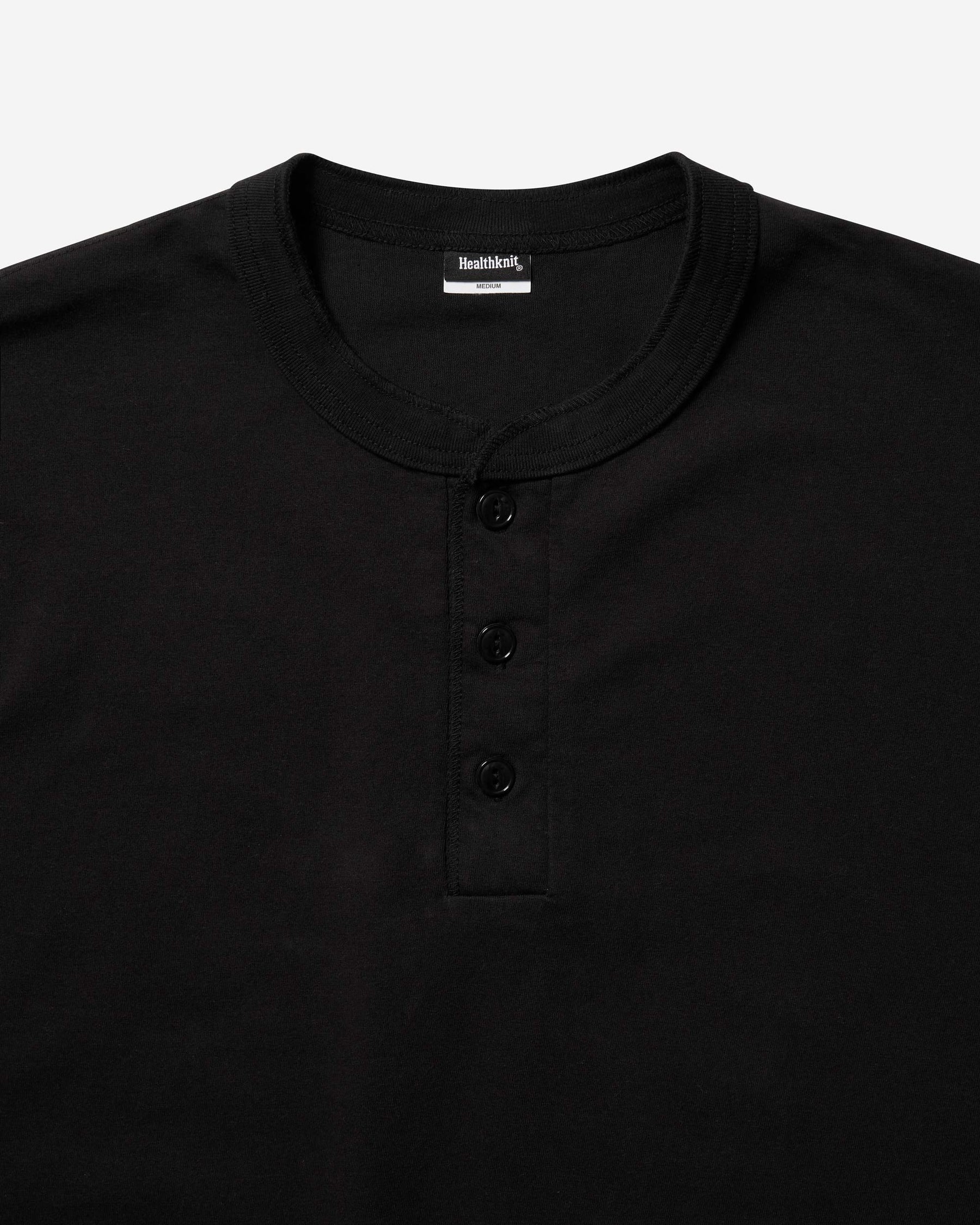 Recycled Suvin Blend Henley S/S - Black