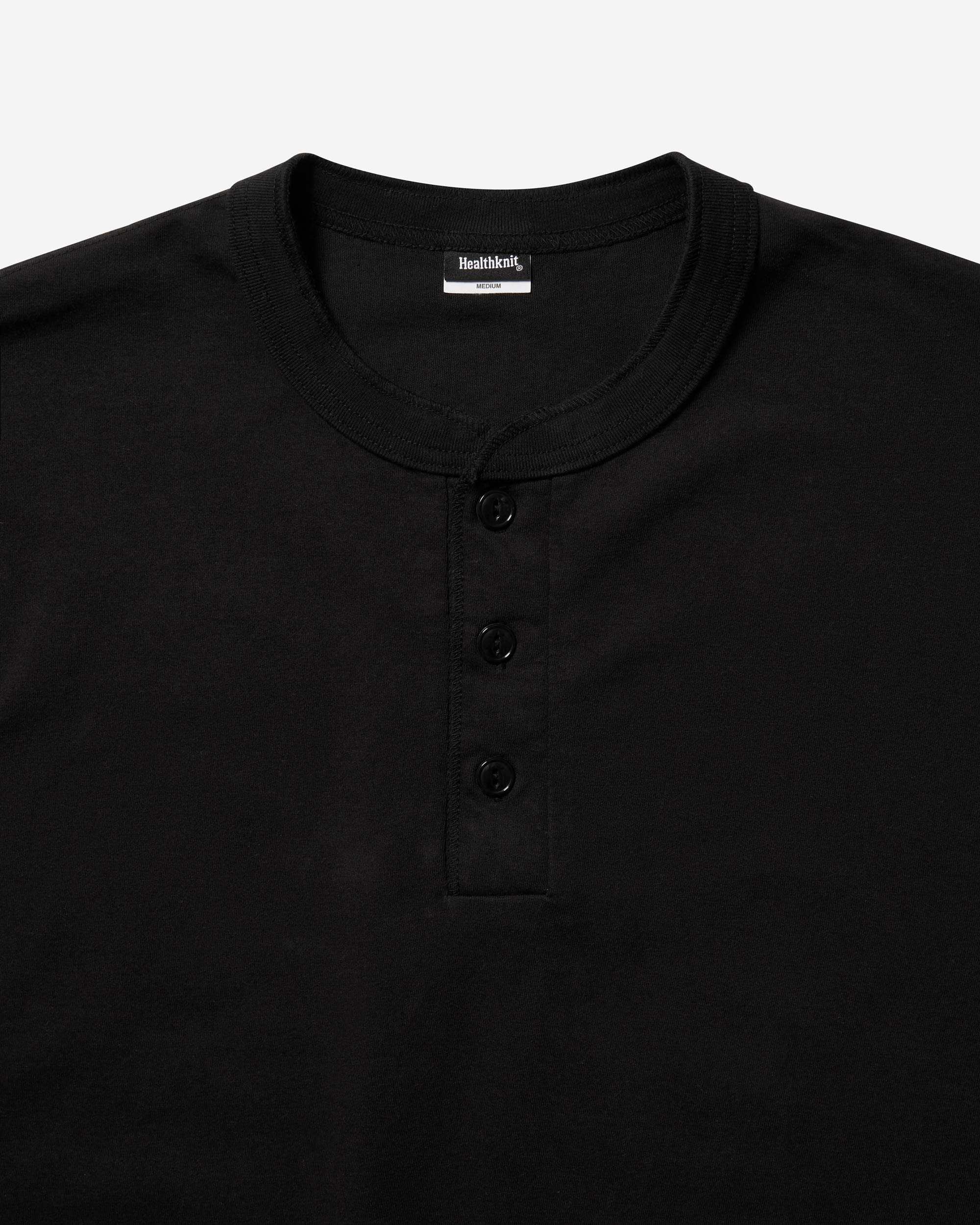 Recycled Suvin Blend Henley S/S - Black