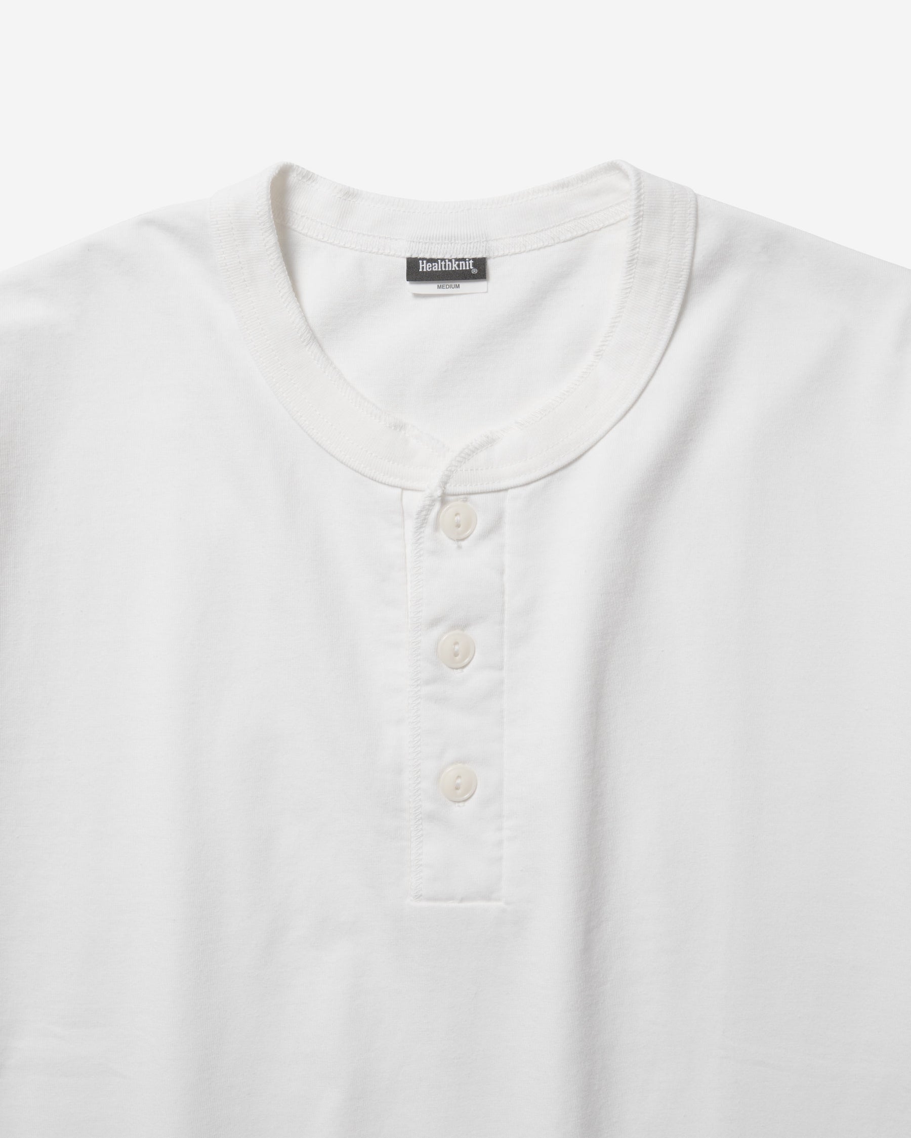 Recycled Suvin Blend Henley S/S - White