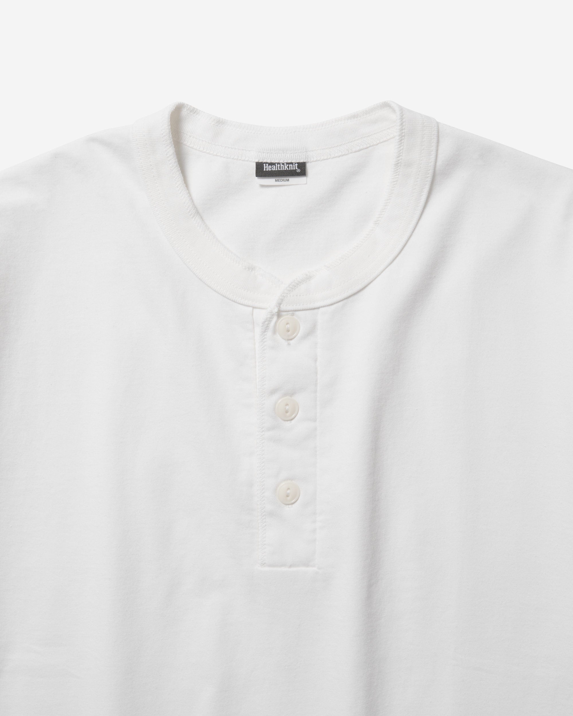 Recycled Suvin Blend Henley S/S - White