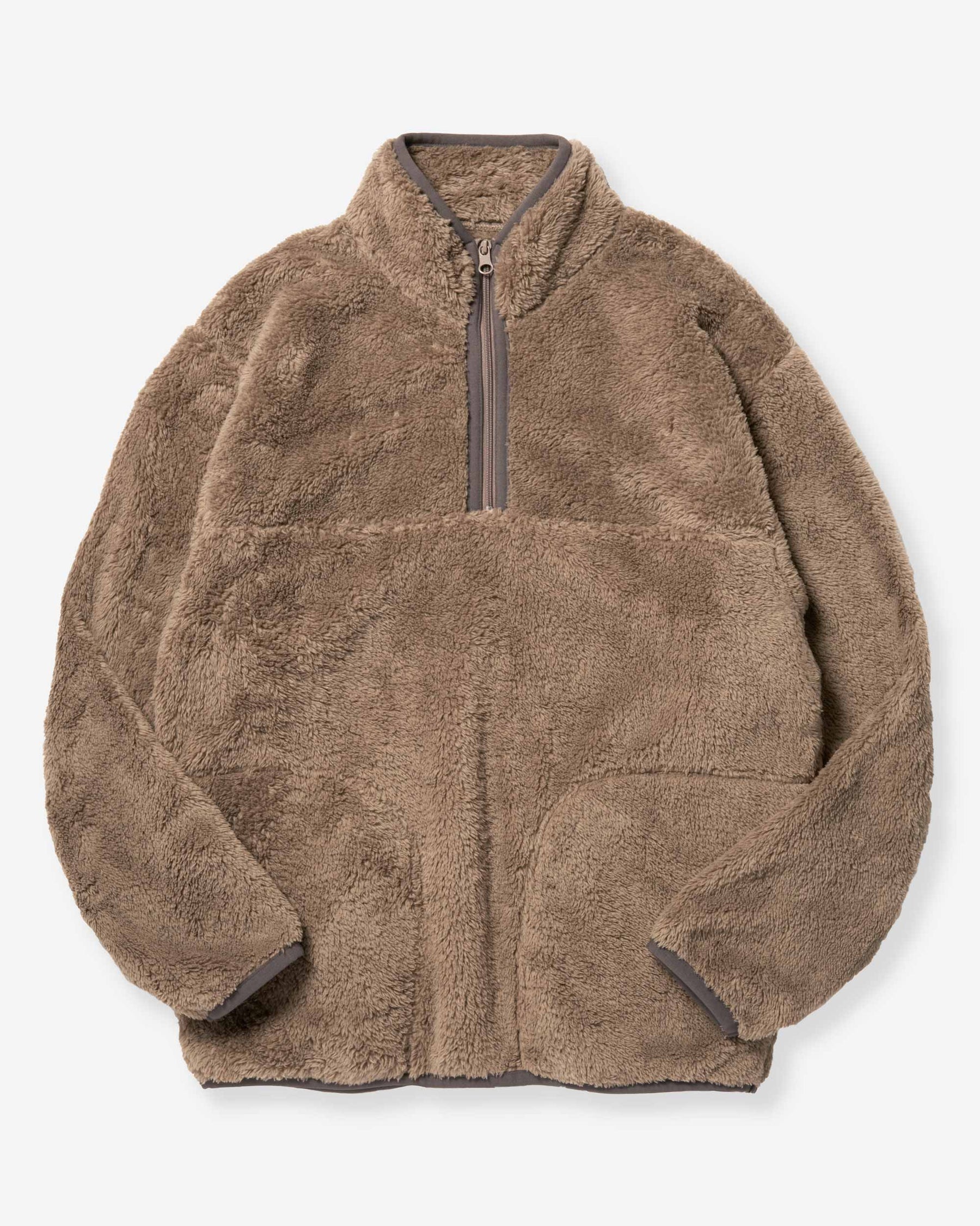 Sherpa Fleece Half-Zip Jacket - Mocha