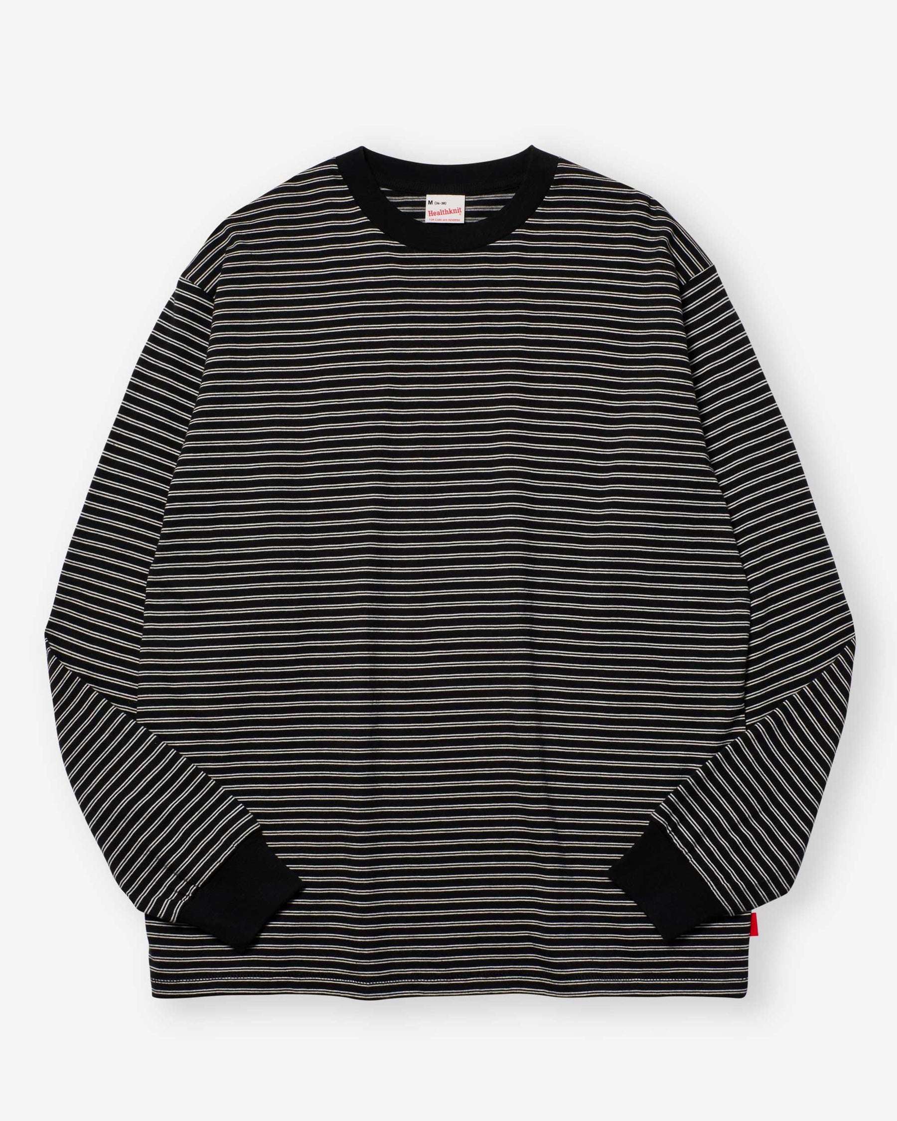 Classic Border Jersey Crewneck L/S - Black x Natural