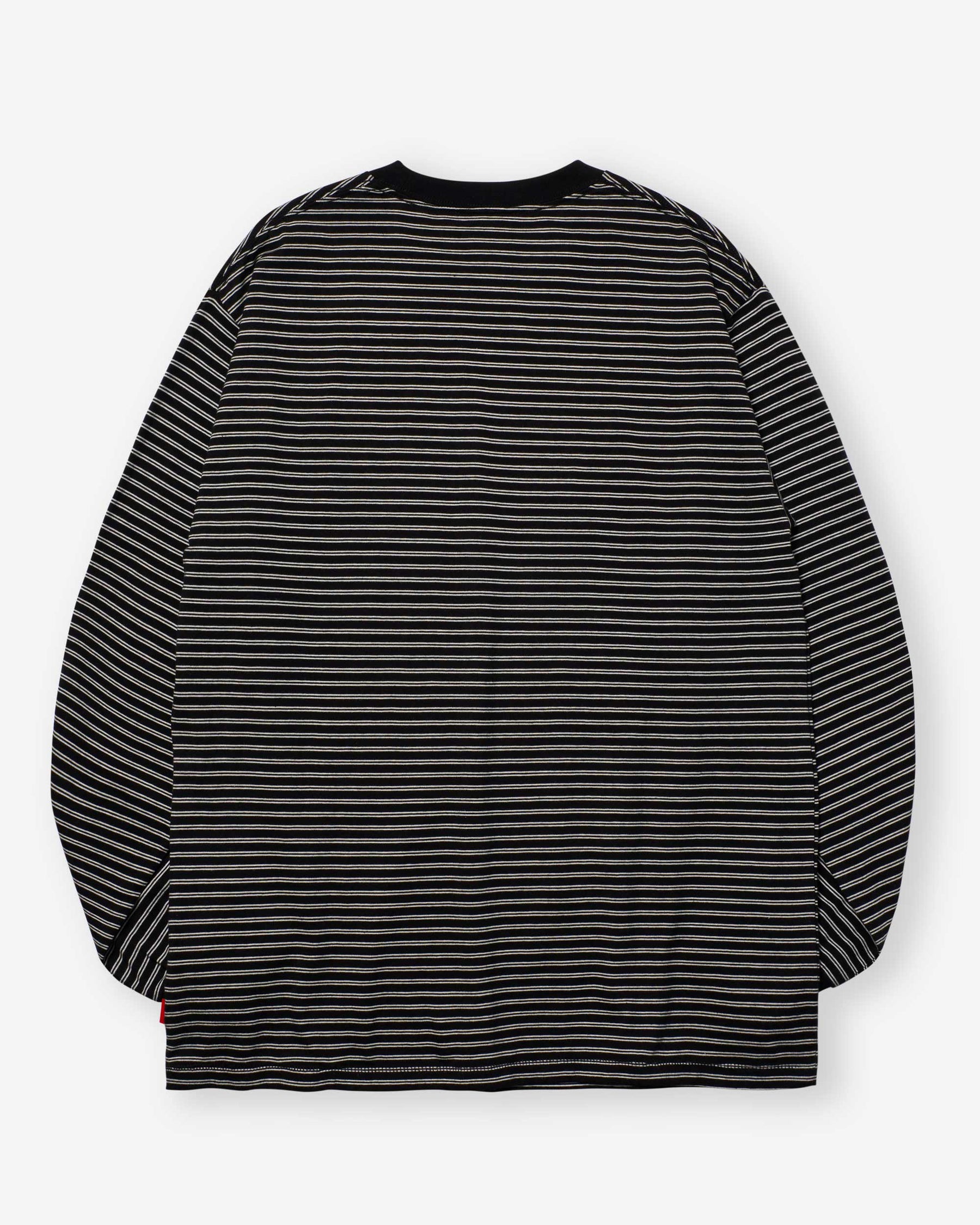 Classic Border Jersey Crewneck L/S - Black x Natural