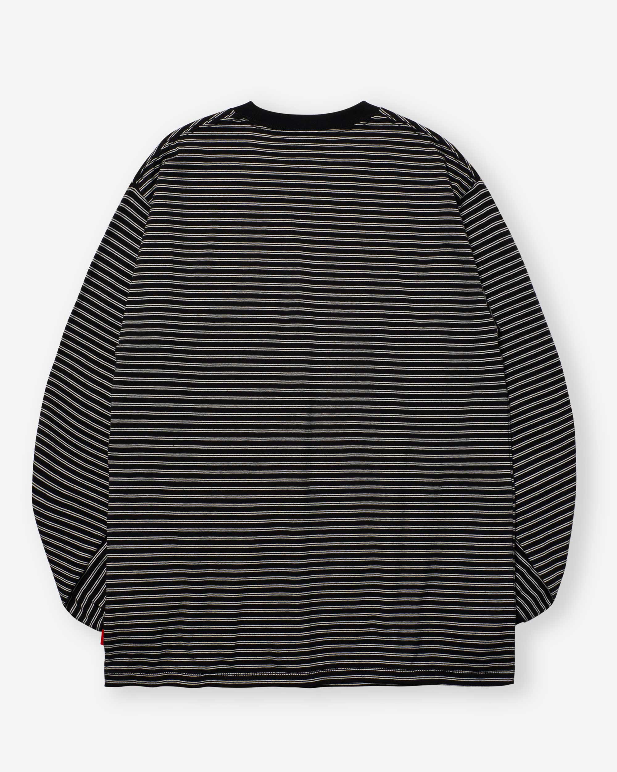 Classic Border Jersey Crewneck L/S - Black x Natural
