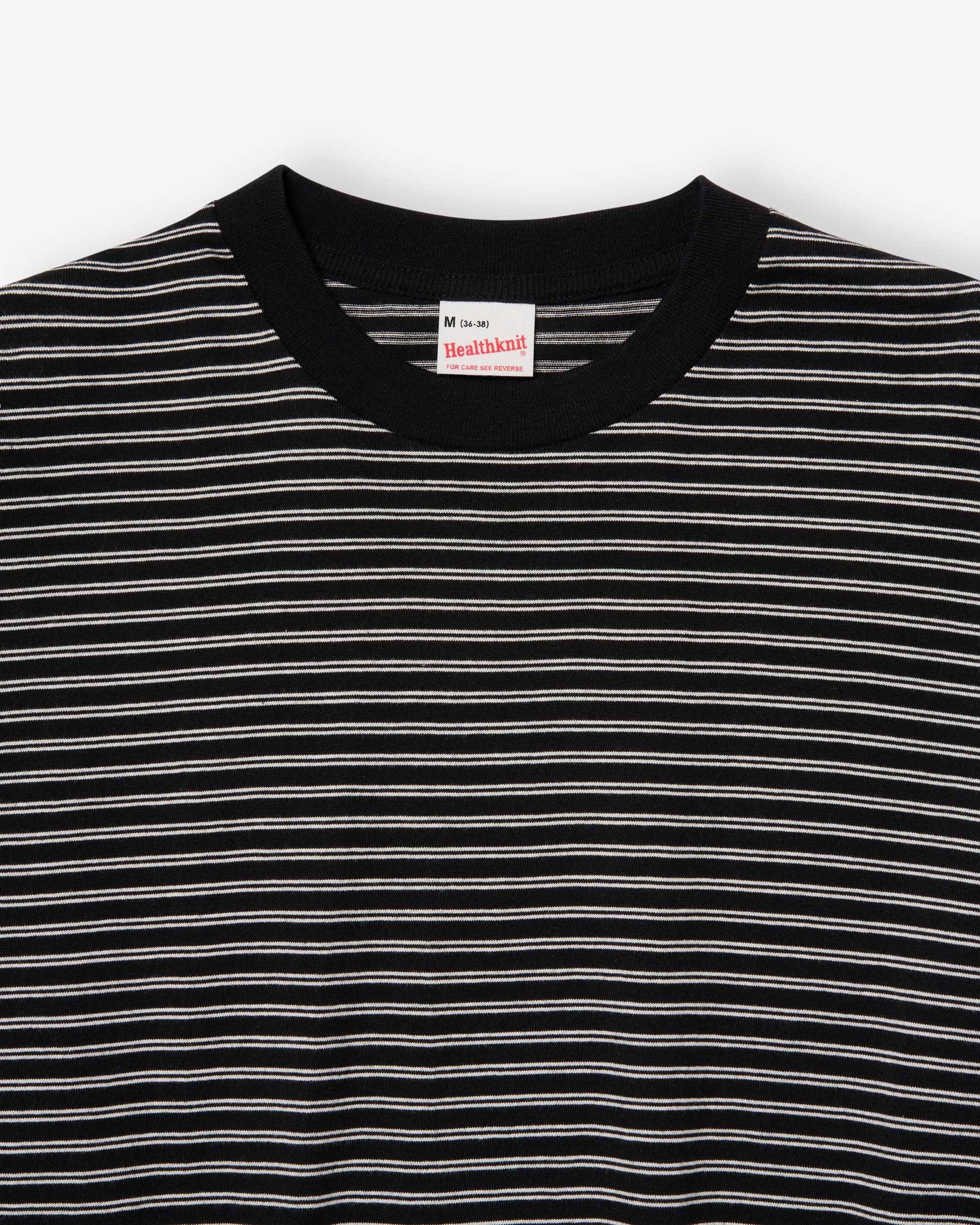 Classic Border Jersey Crewneck L/S - Black x Natural