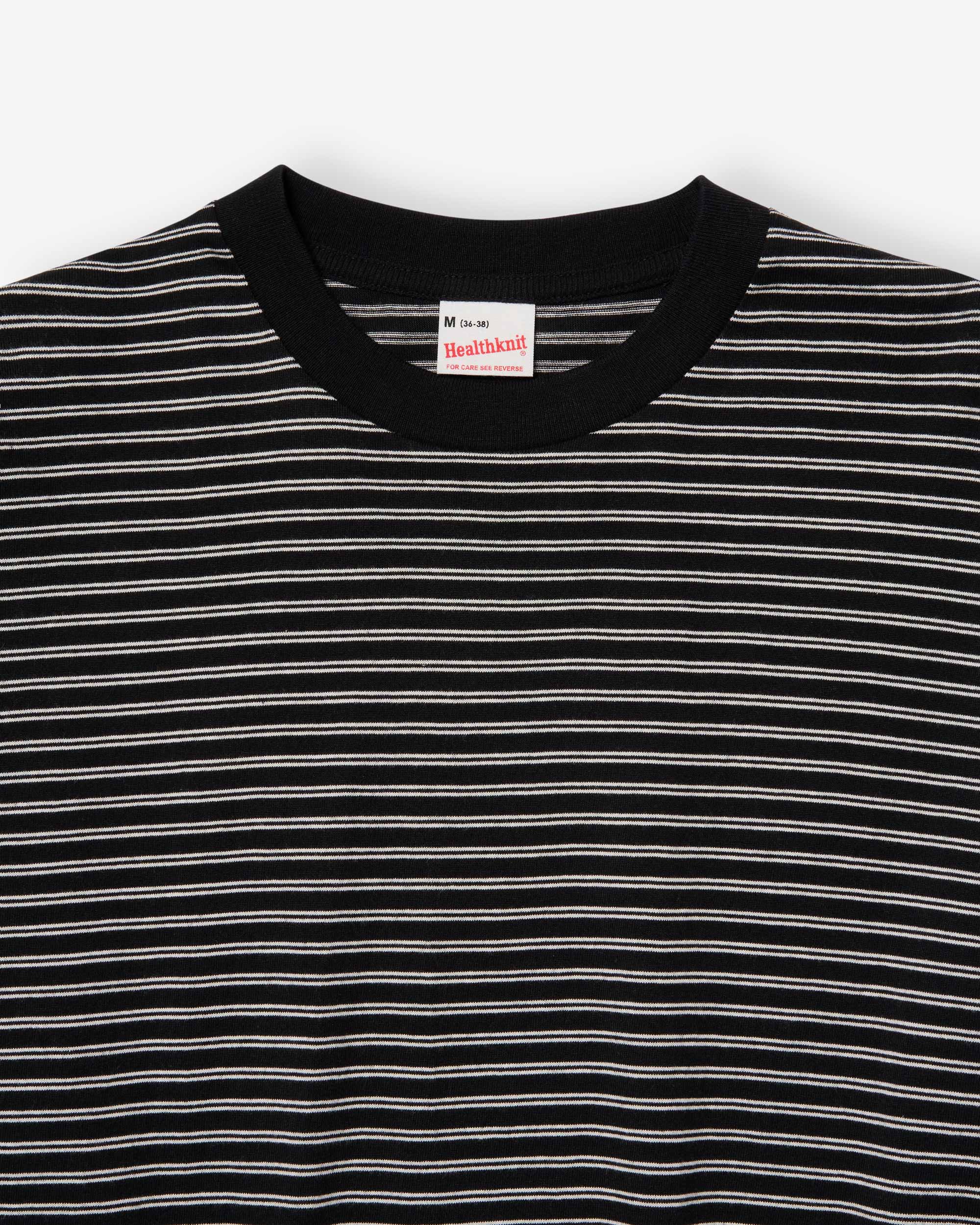 Classic Border Jersey Crewneck L/S - Black x Natural