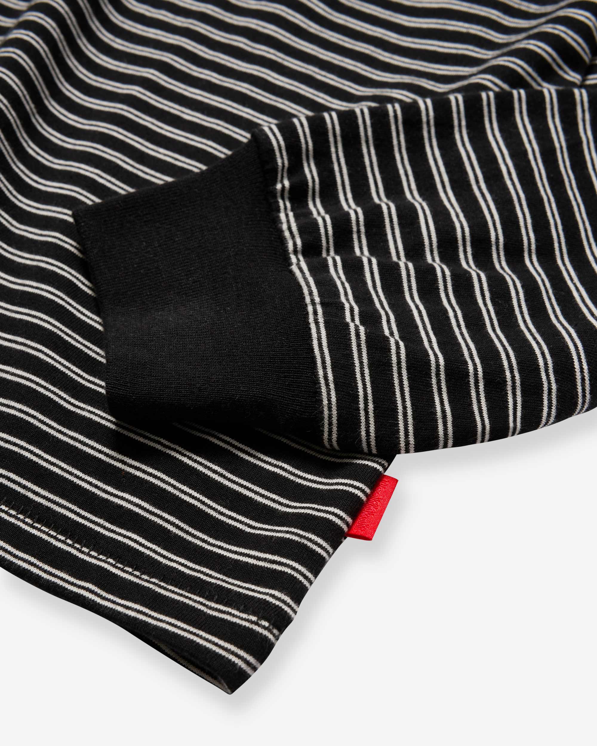 Classic Border Jersey Crewneck L/S - Black x Natural