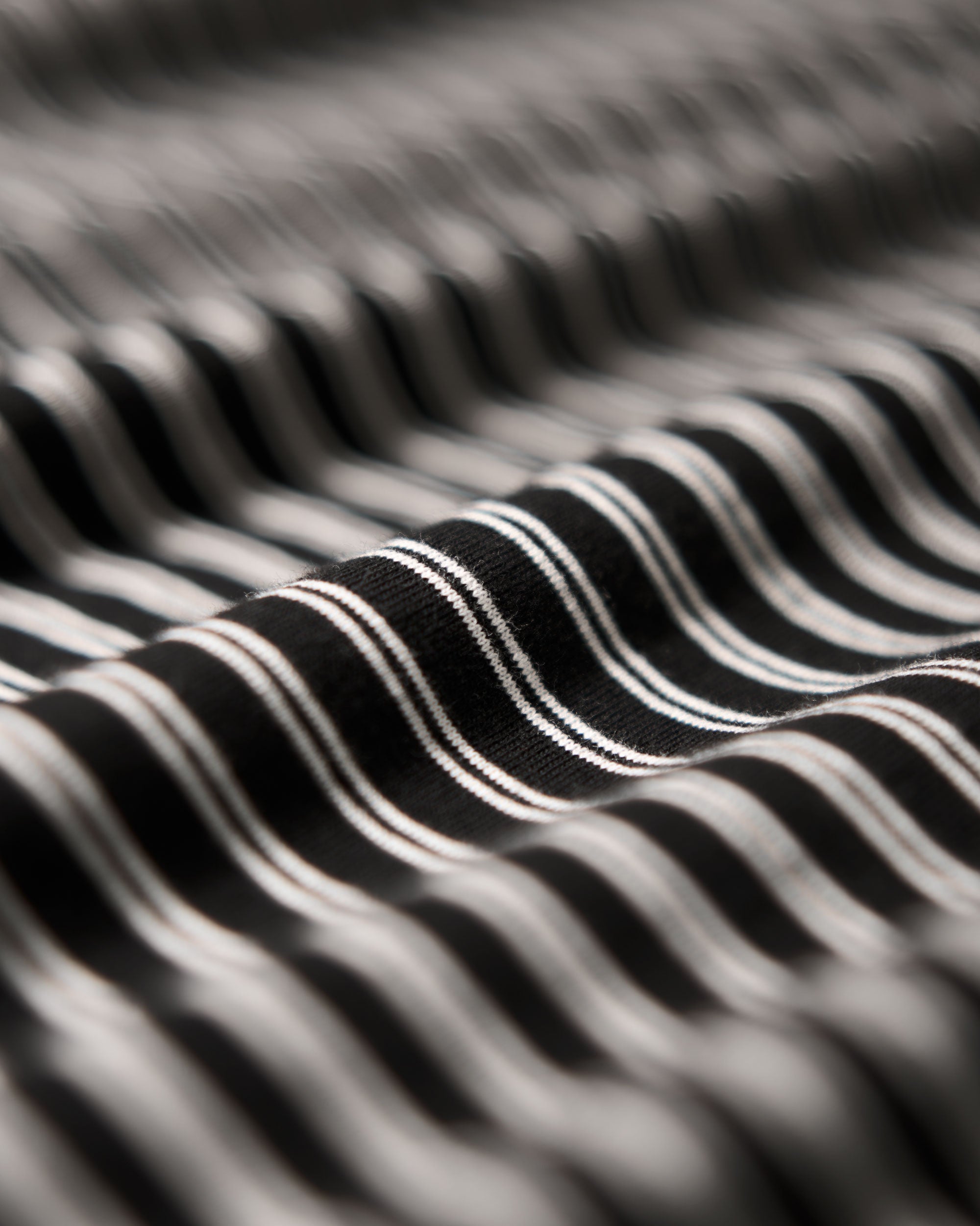 Classic Border Jersey Crewneck L/S - Black x Natural