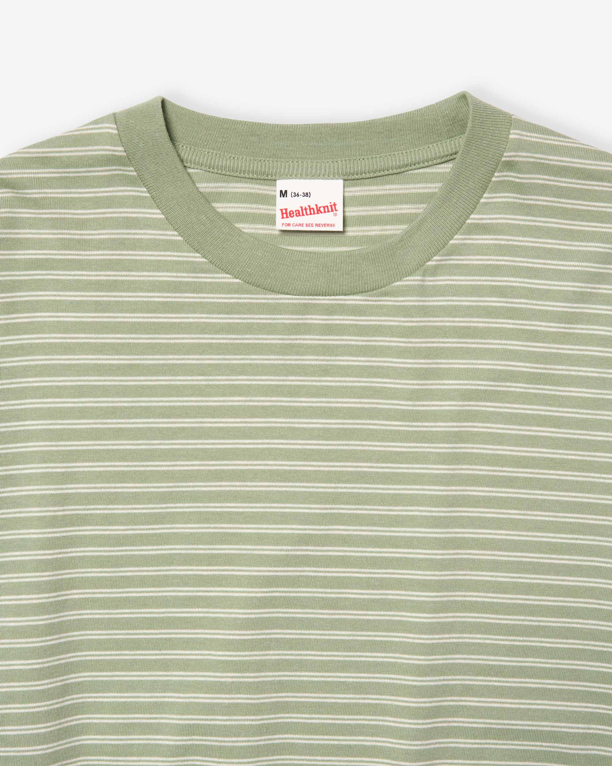 Classic Border Jersey Crewneck L/S - F.Green x Natural