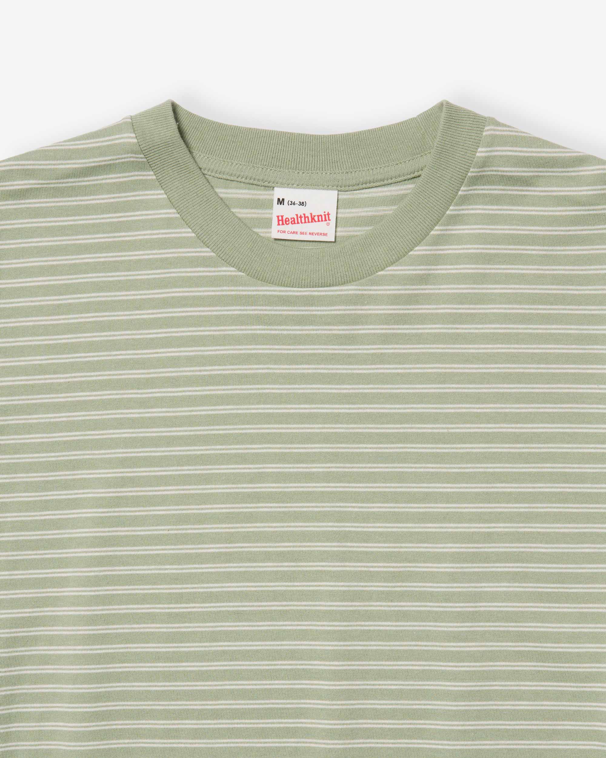 Classic Border Jersey Crewneck S/S - F.Green x Natural