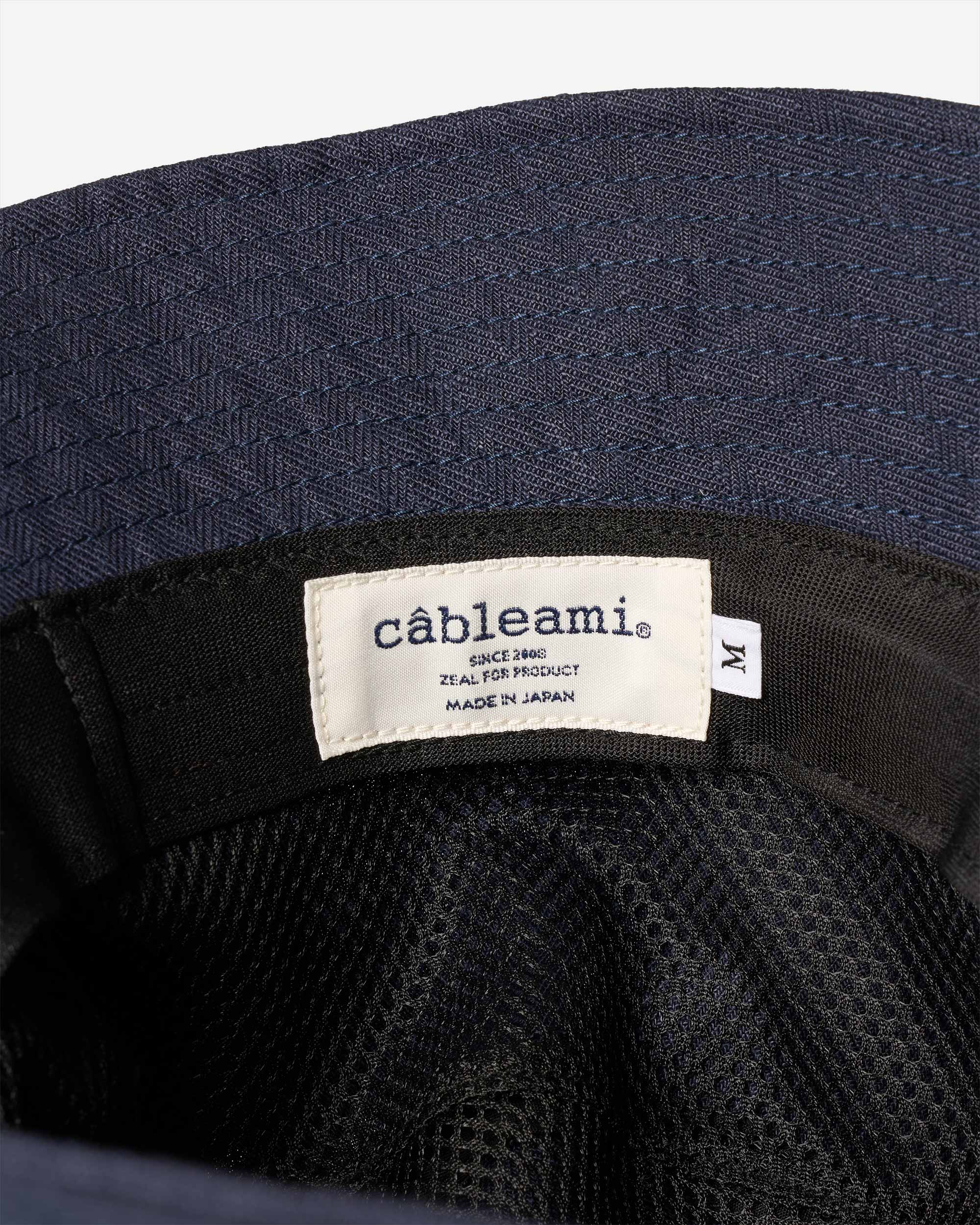Linen Herringbone Bucket Hat - Dark Indigo