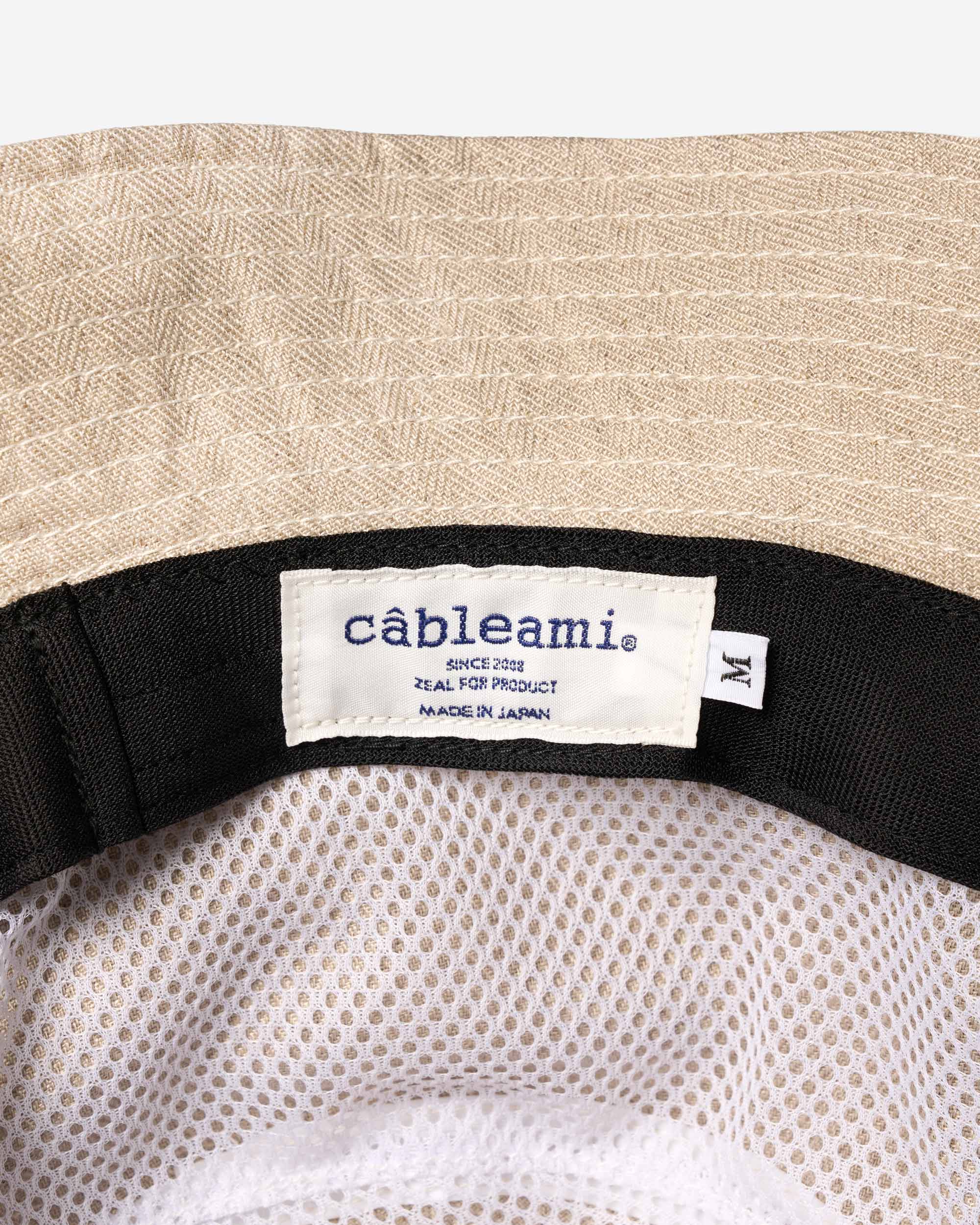 Linen Herringbone Bucket Hat - Ecru