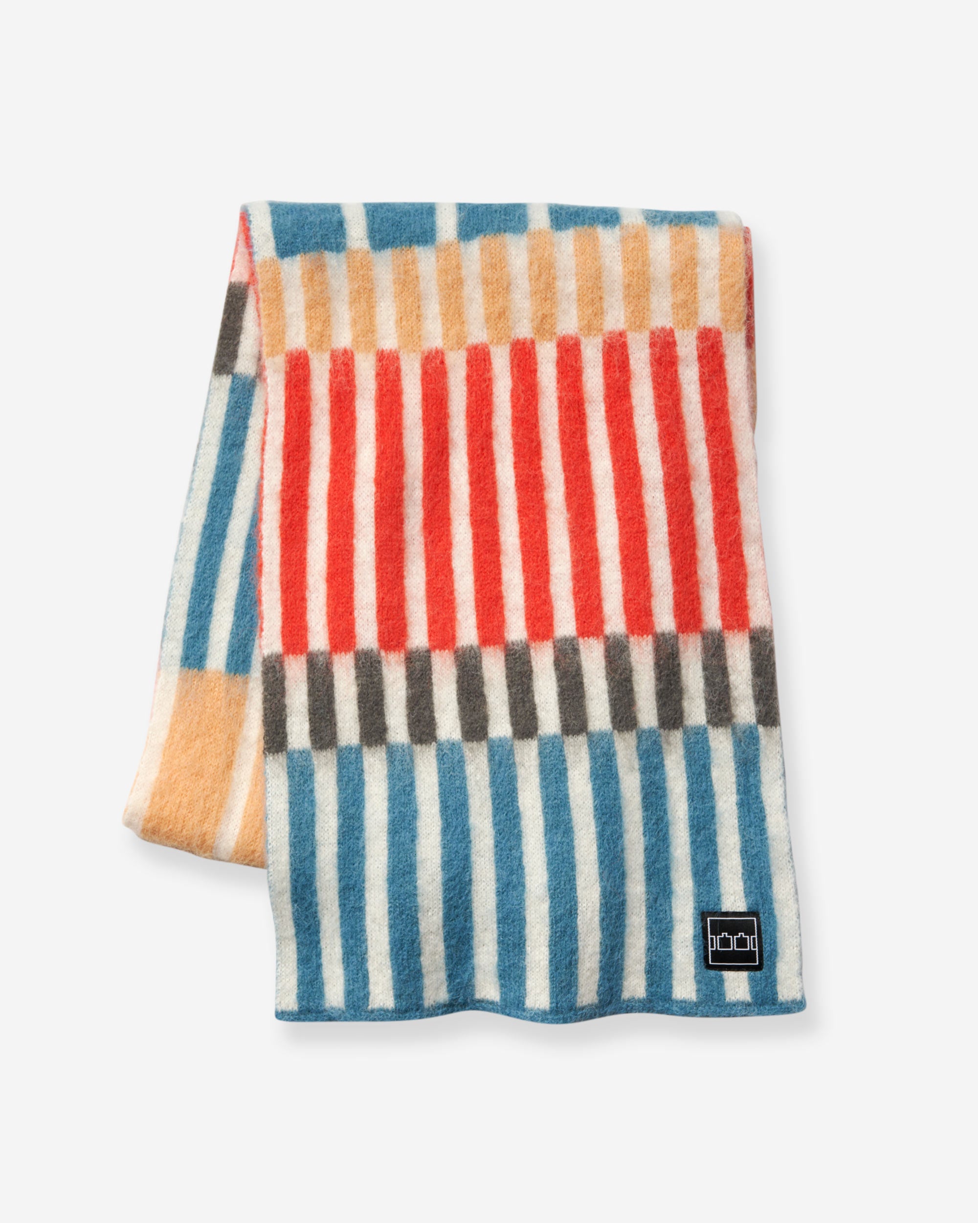 Grid Check Knitted Scarf - Multi