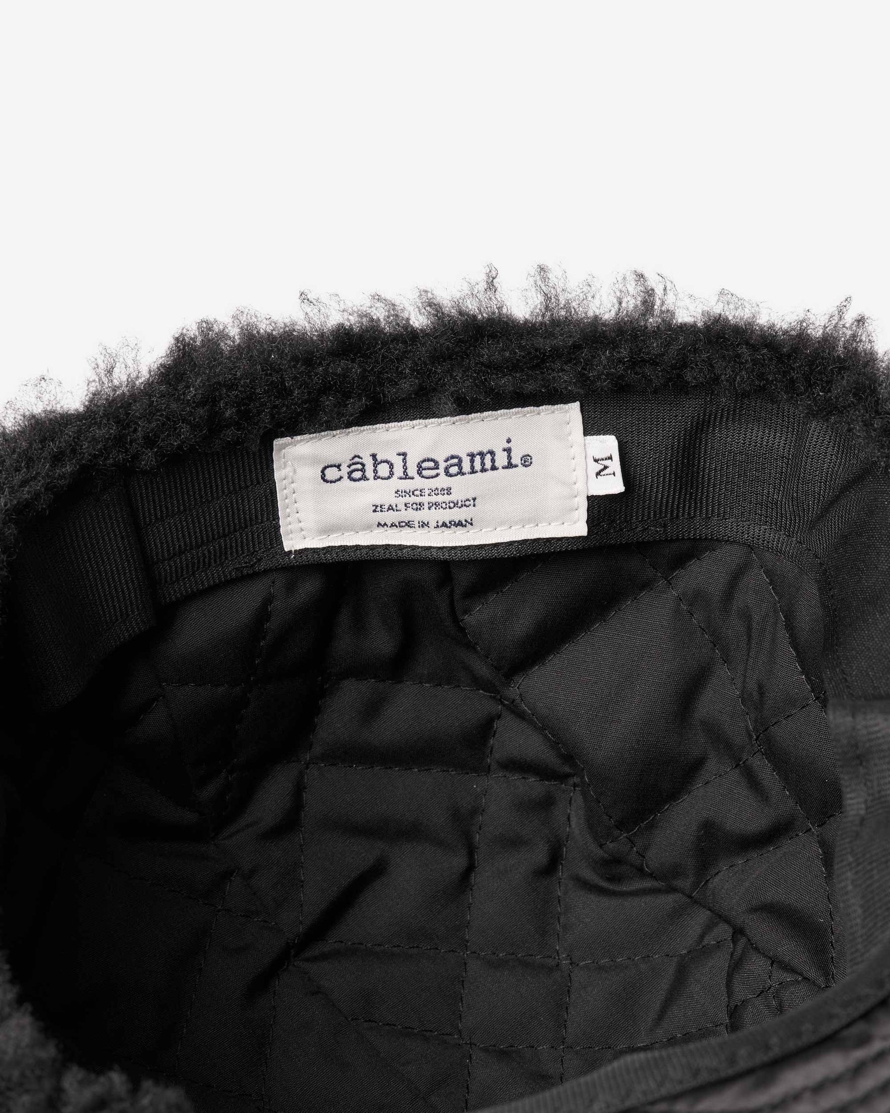 Military Nylon Twill Boa Cap - Black