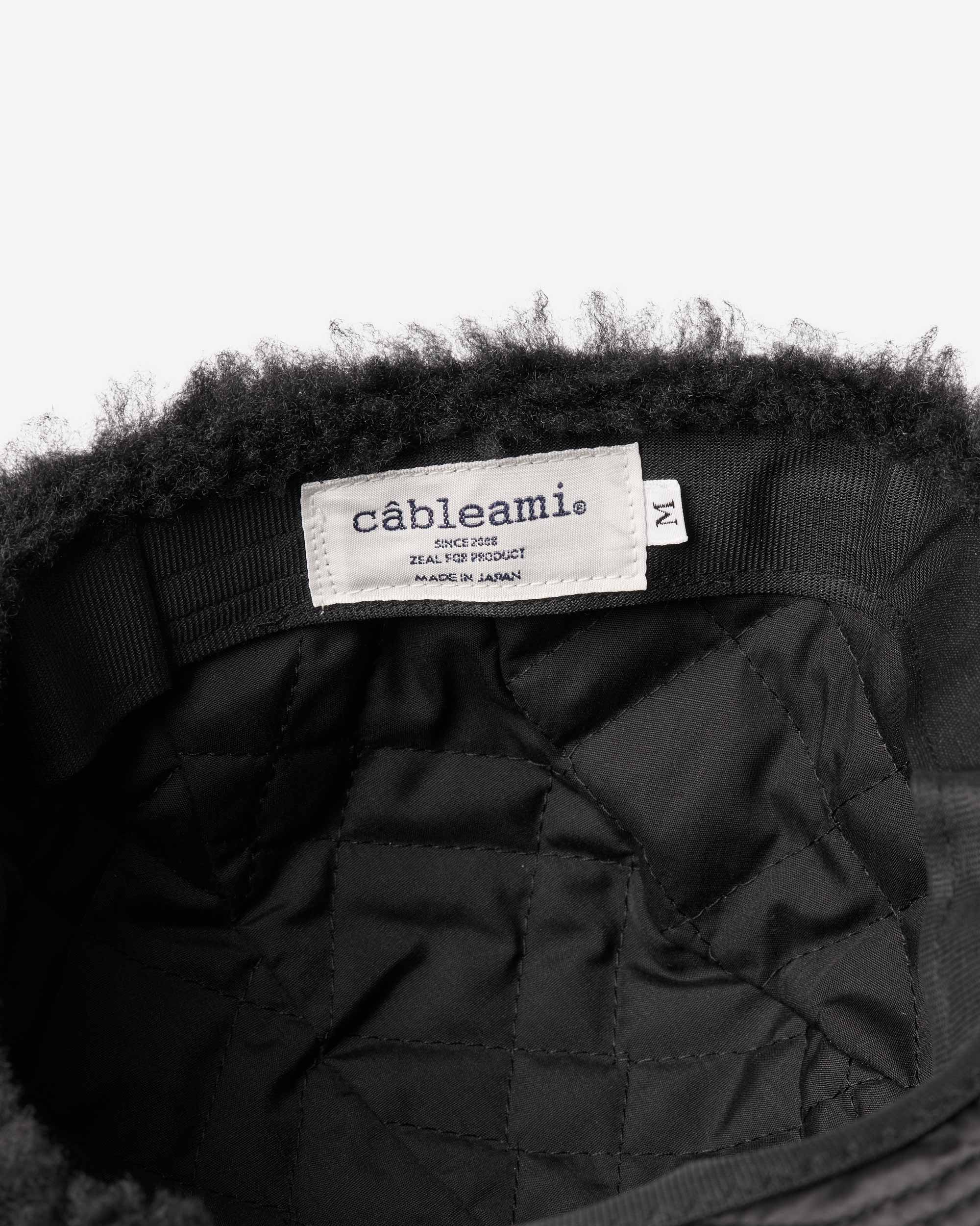 Military Nylon Twill Boa Cap - Black