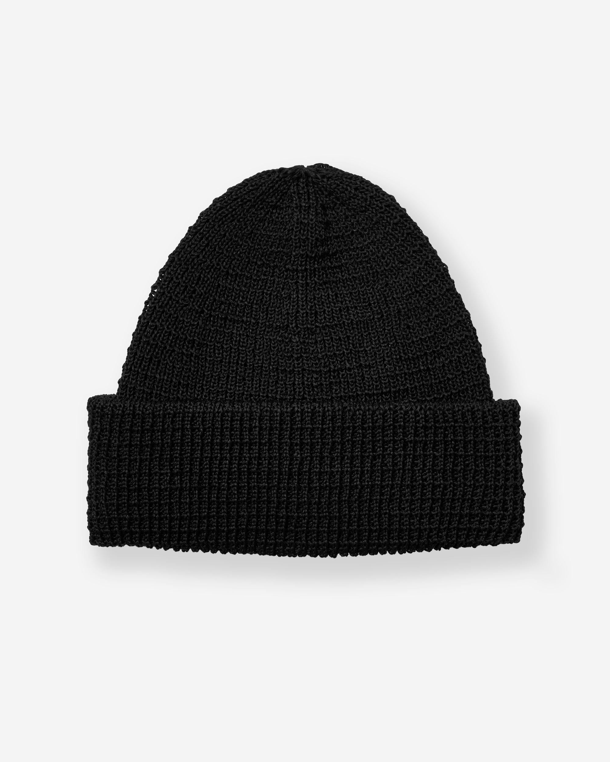 Linen-Liked Finished Cotton Watch Cap - Black