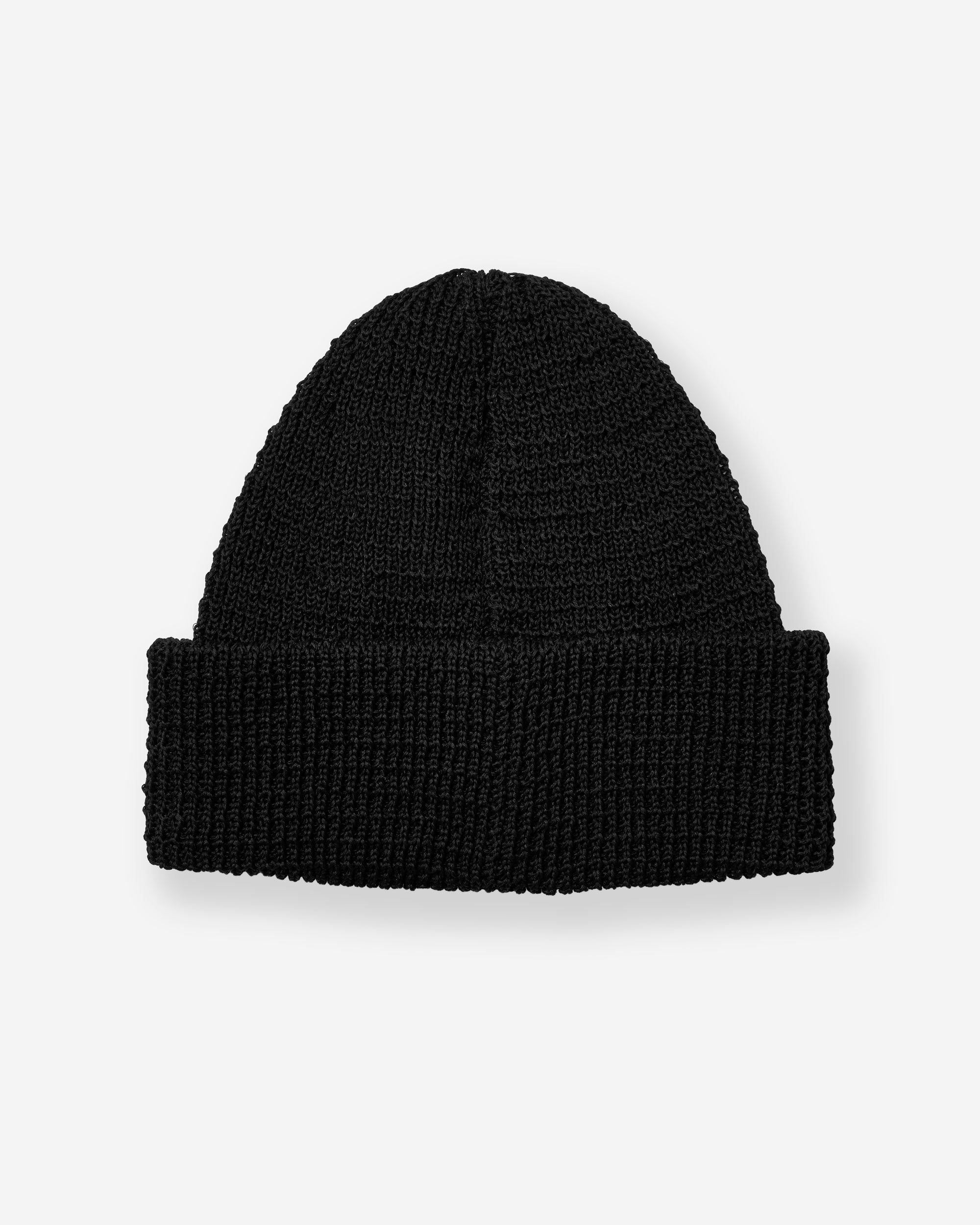 Linen-Liked Finished Cotton Watch Cap - Black