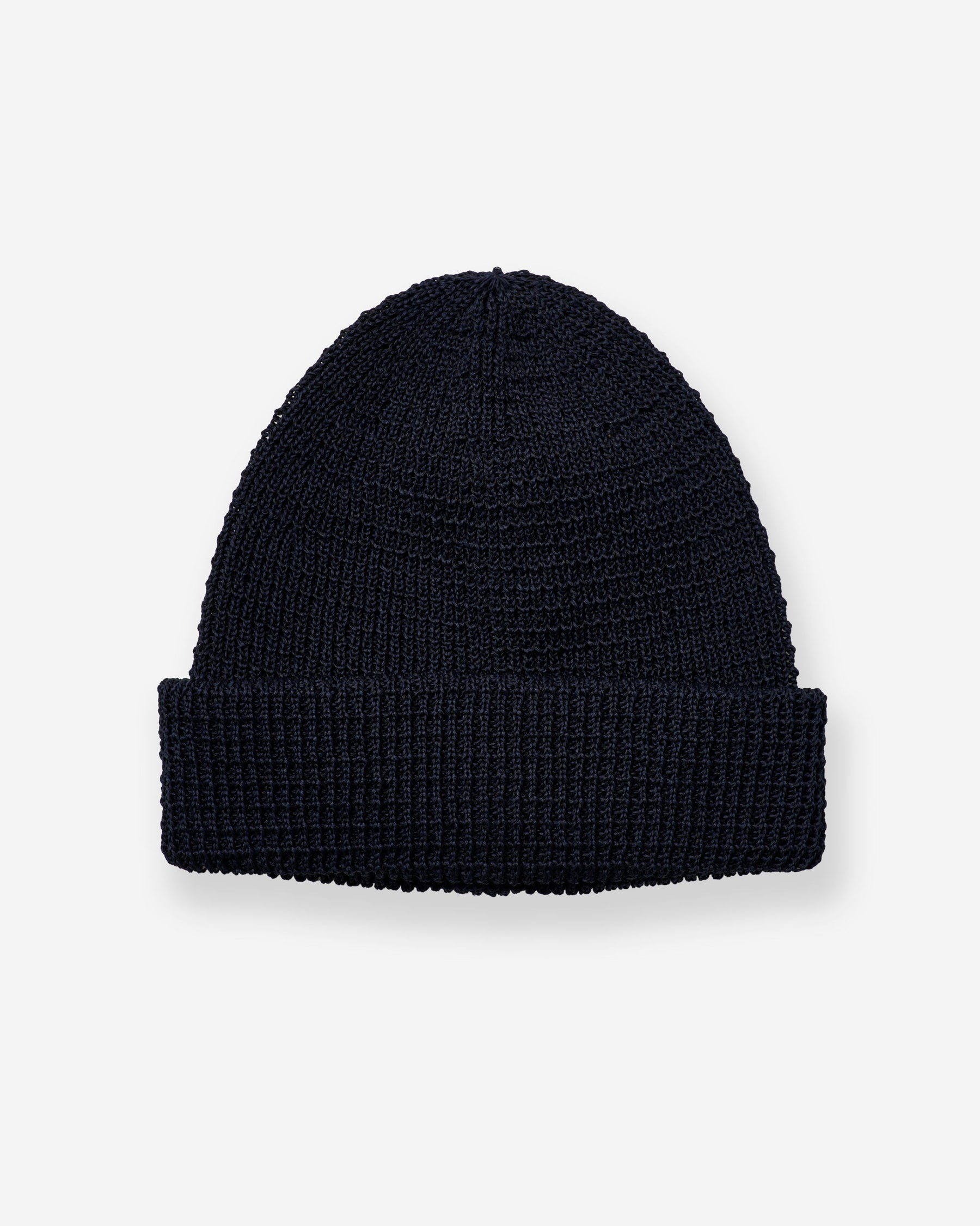 Linen-Liked Finished Cotton Watch Cap - Navy