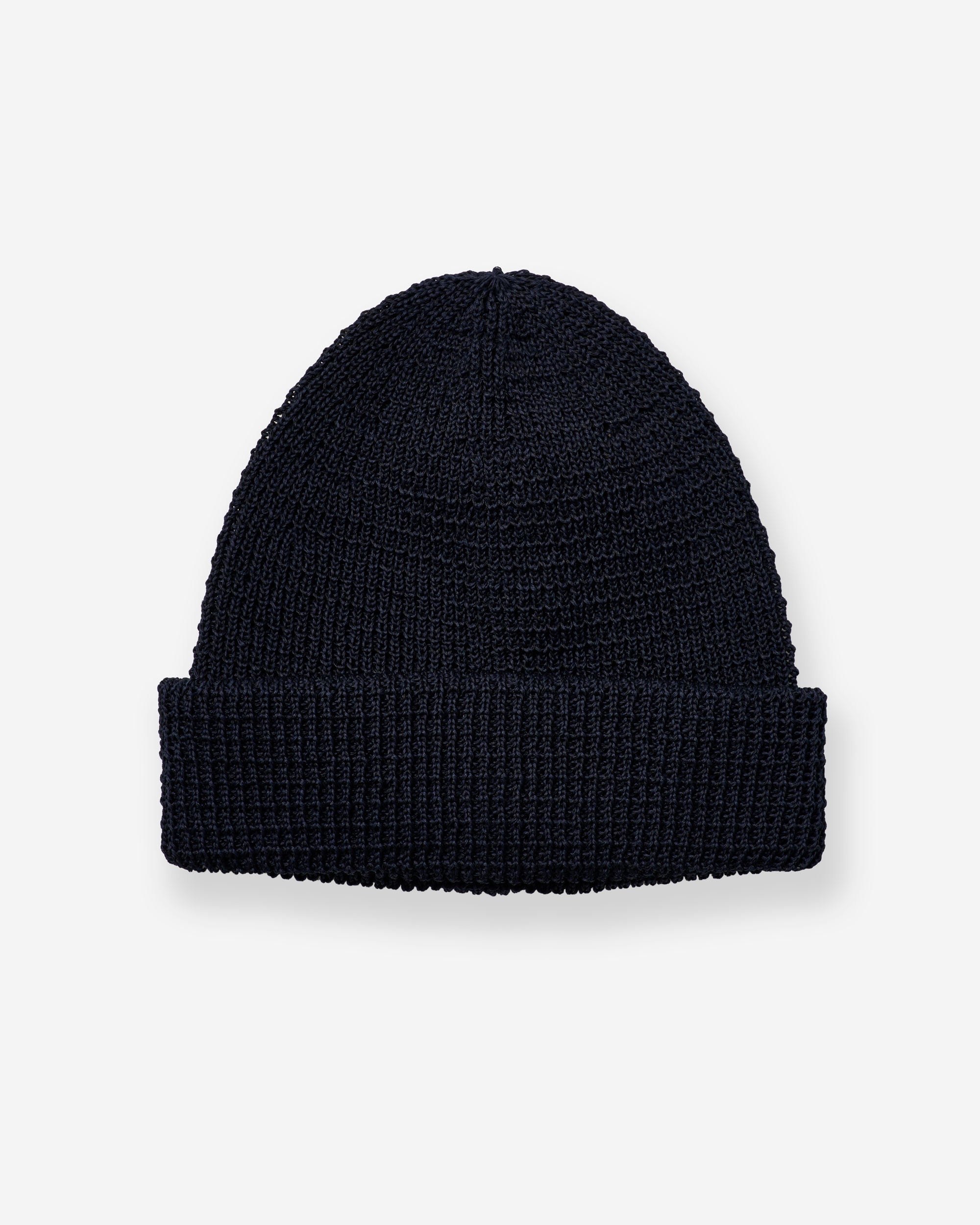 Linen-Liked Finished Cotton Watch Cap - Navy