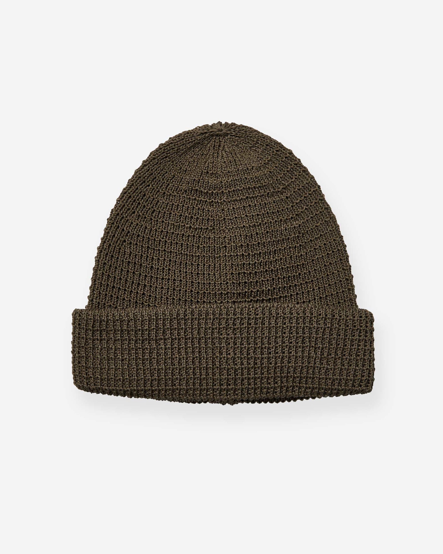 Linen-Liked Finished Cotton Watch Cap - Olive