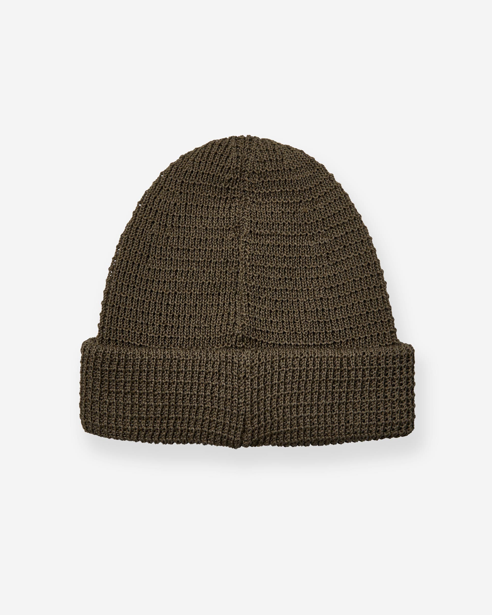 Linen-Liked Finished Cotton Watch Cap - Olive