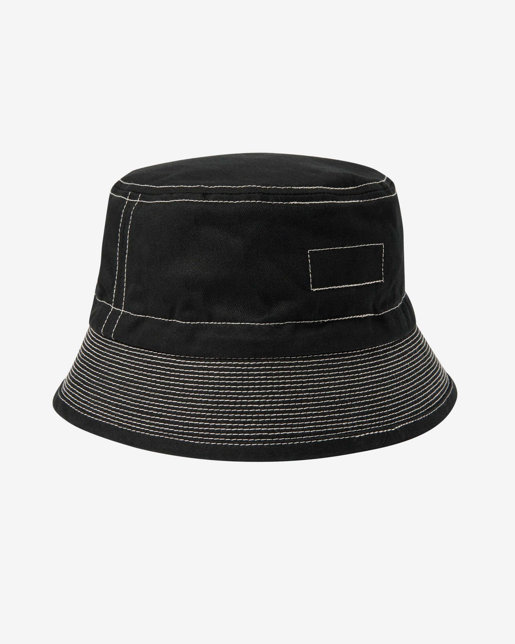 Organic Cotton Herringbone Bucket Hat - Black
