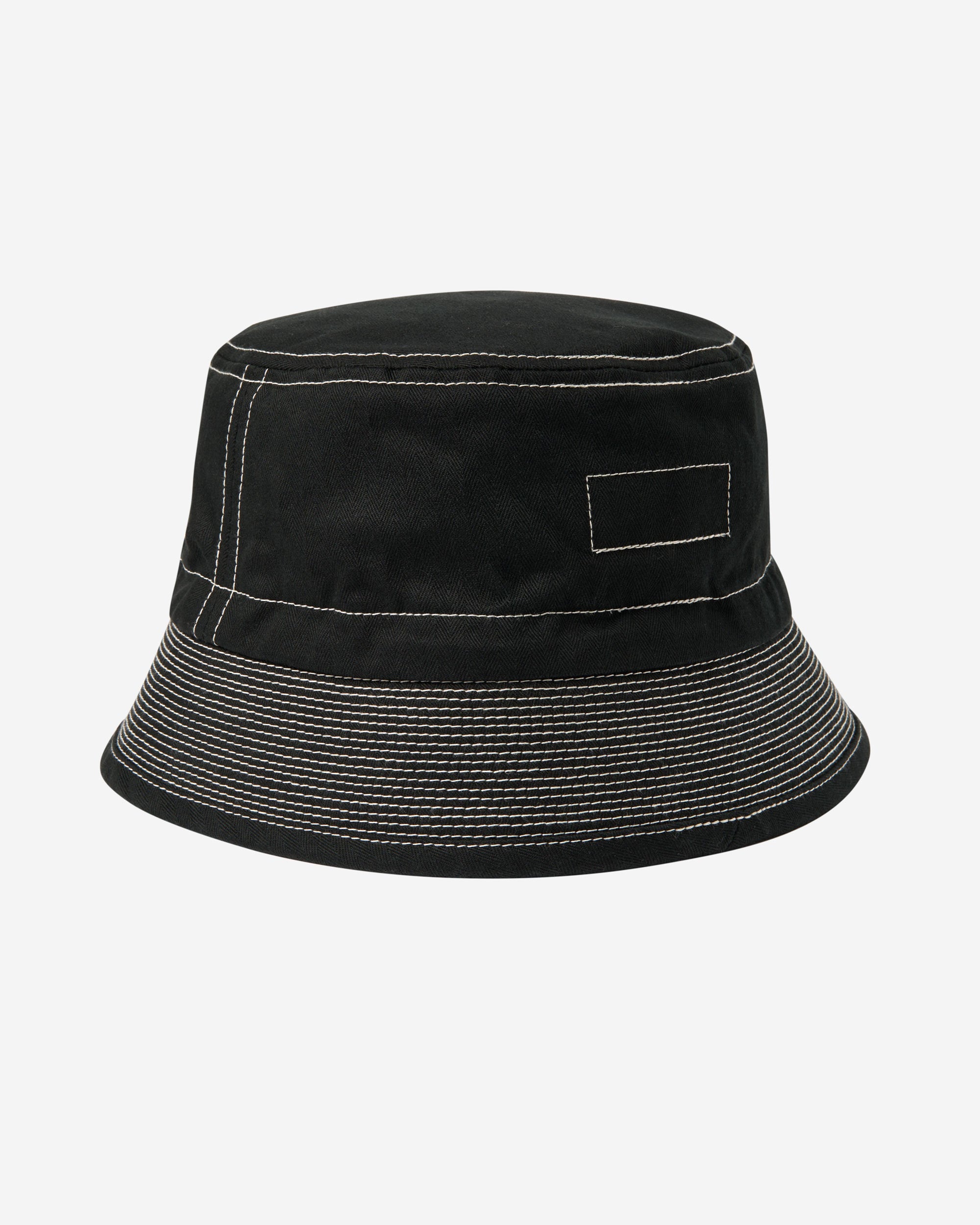 Organic Cotton Herringbone Bucket Hat - Black