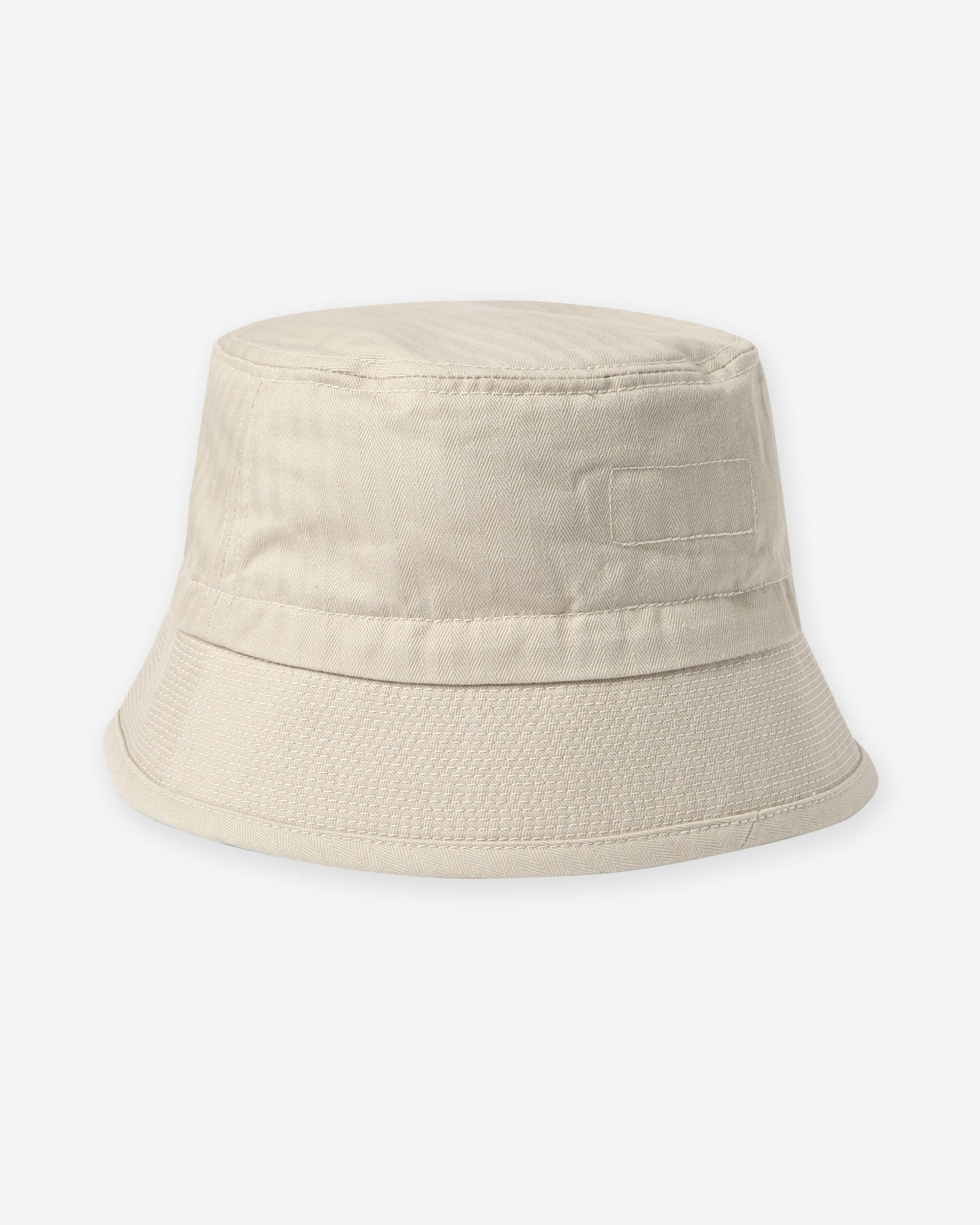 Organic Cotton Herringbone Bucket Hat - Ivory