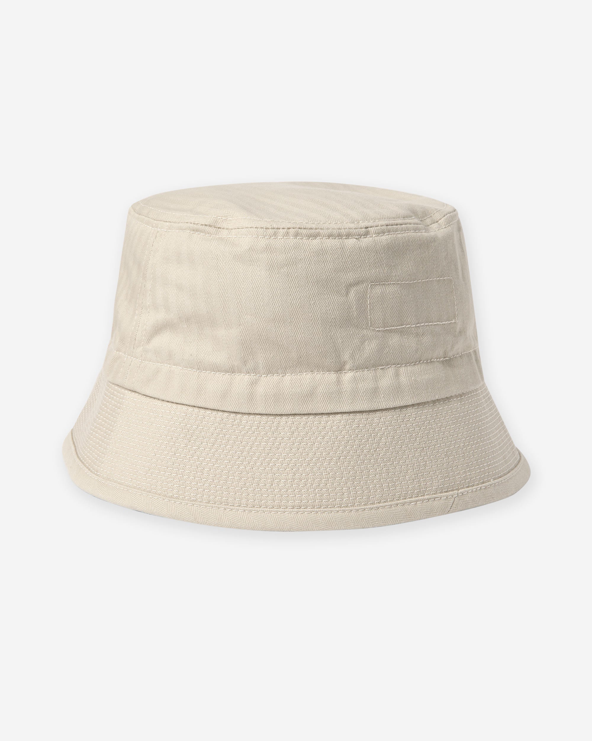 Organic Cotton Herringbone Bucket Hat - Ivory
