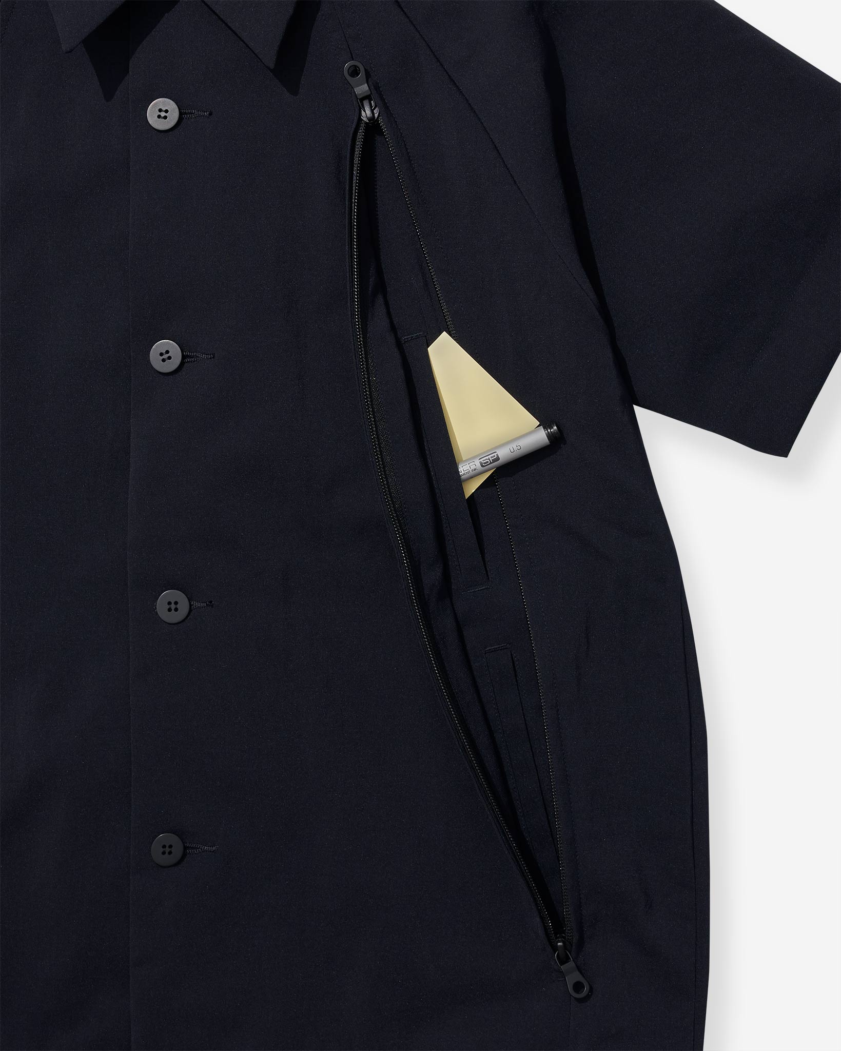 Zip PK Shirt (SS-LB05) - Navy