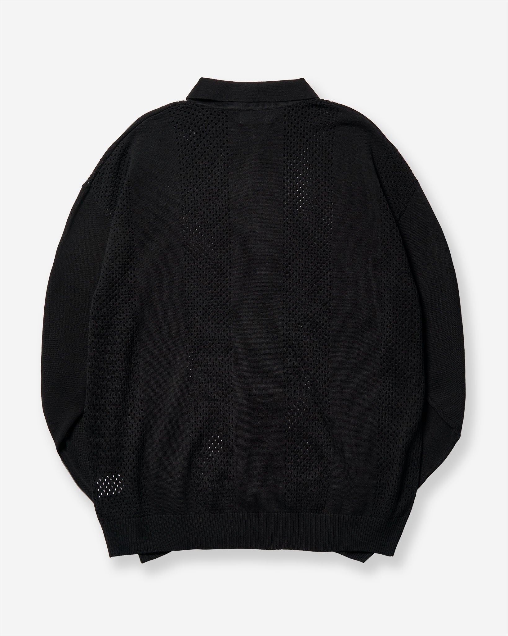 Mesh Knit Zip C-Sweat - Black