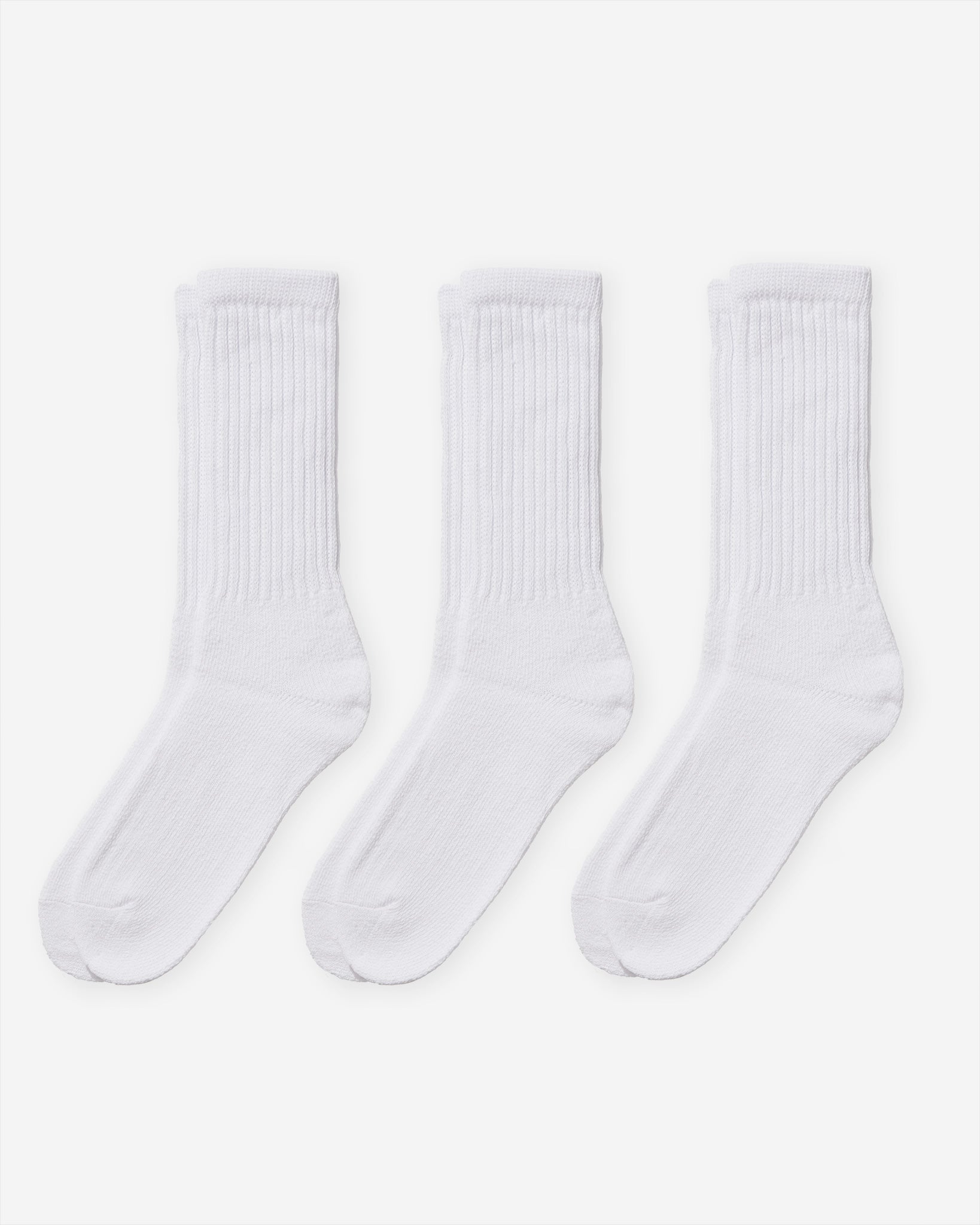 Sinker White Plain Socks (3 Pack)