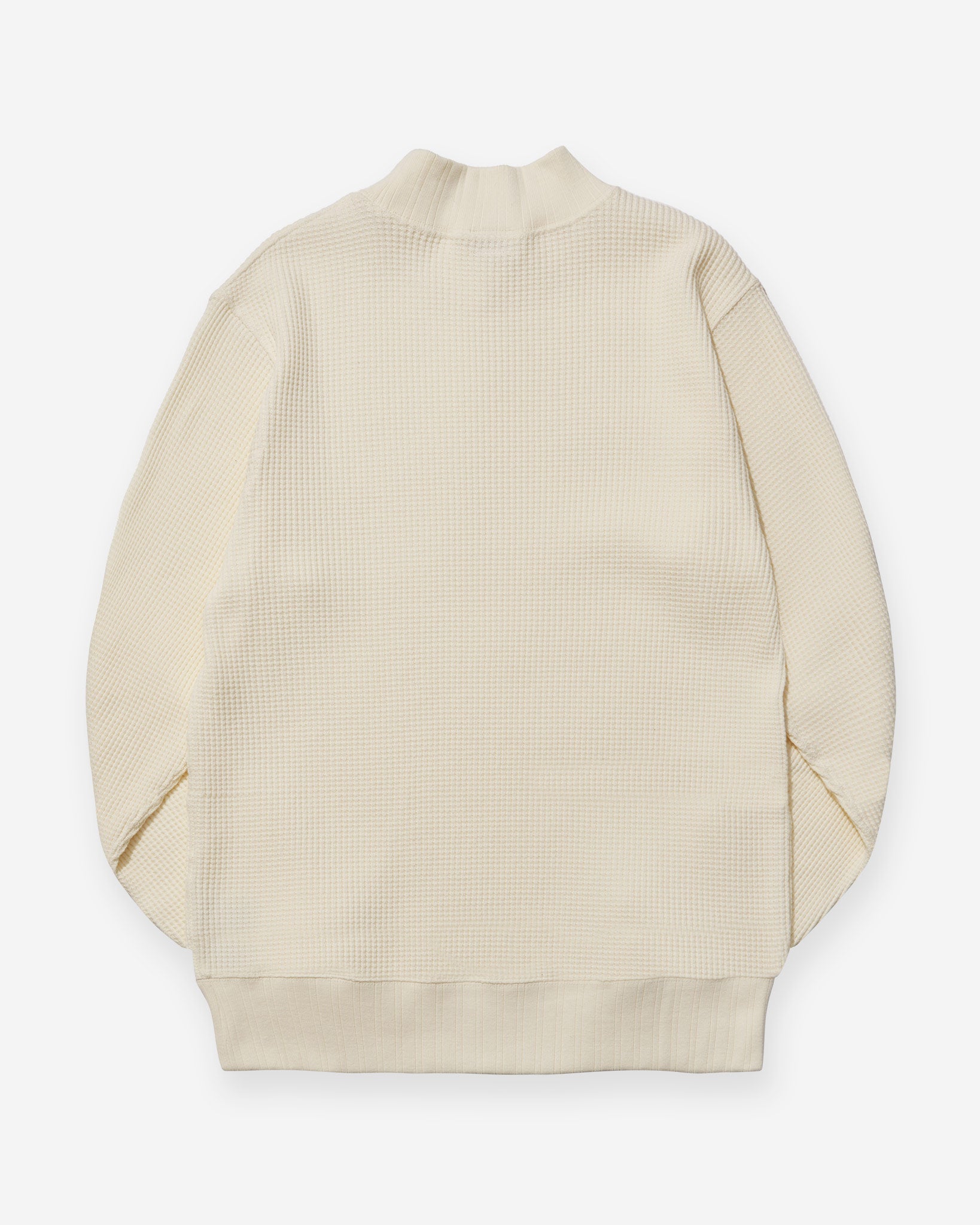 Super Heavy Waffle Mock-Neck L/S - Off White