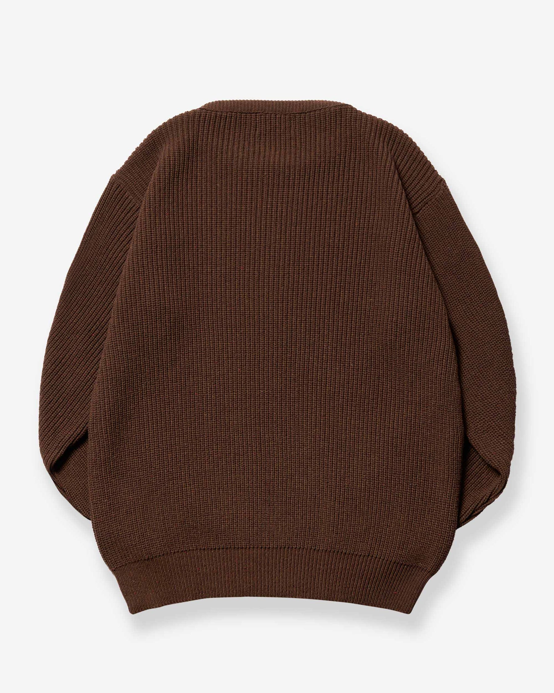 Shaker Crew Pullover - Brown/Red