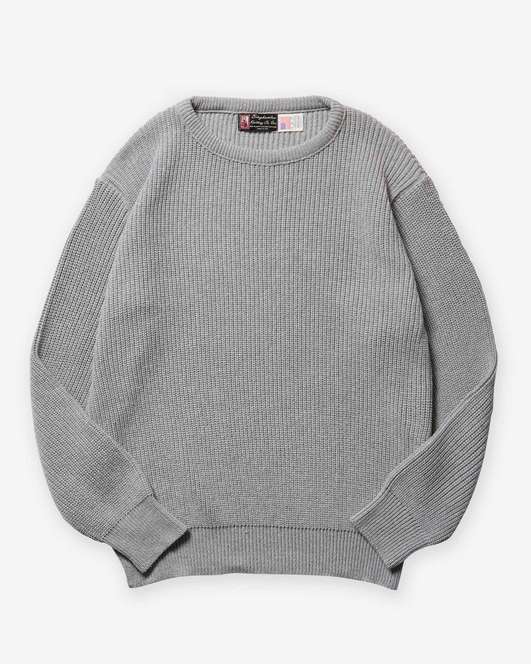 Shaker Crew Pullover - Heather Grey