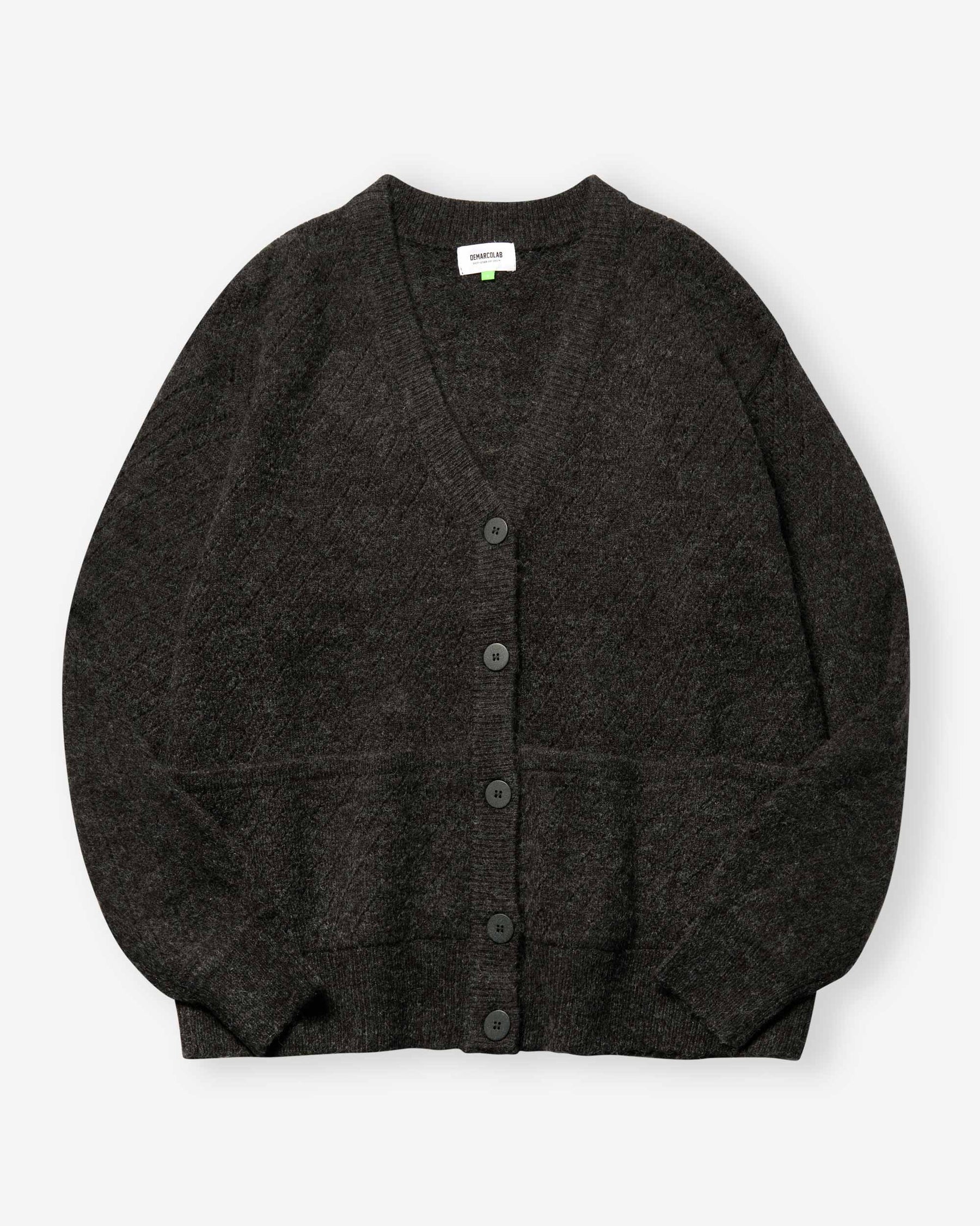 Slash Vent Knit Cardigan - Black