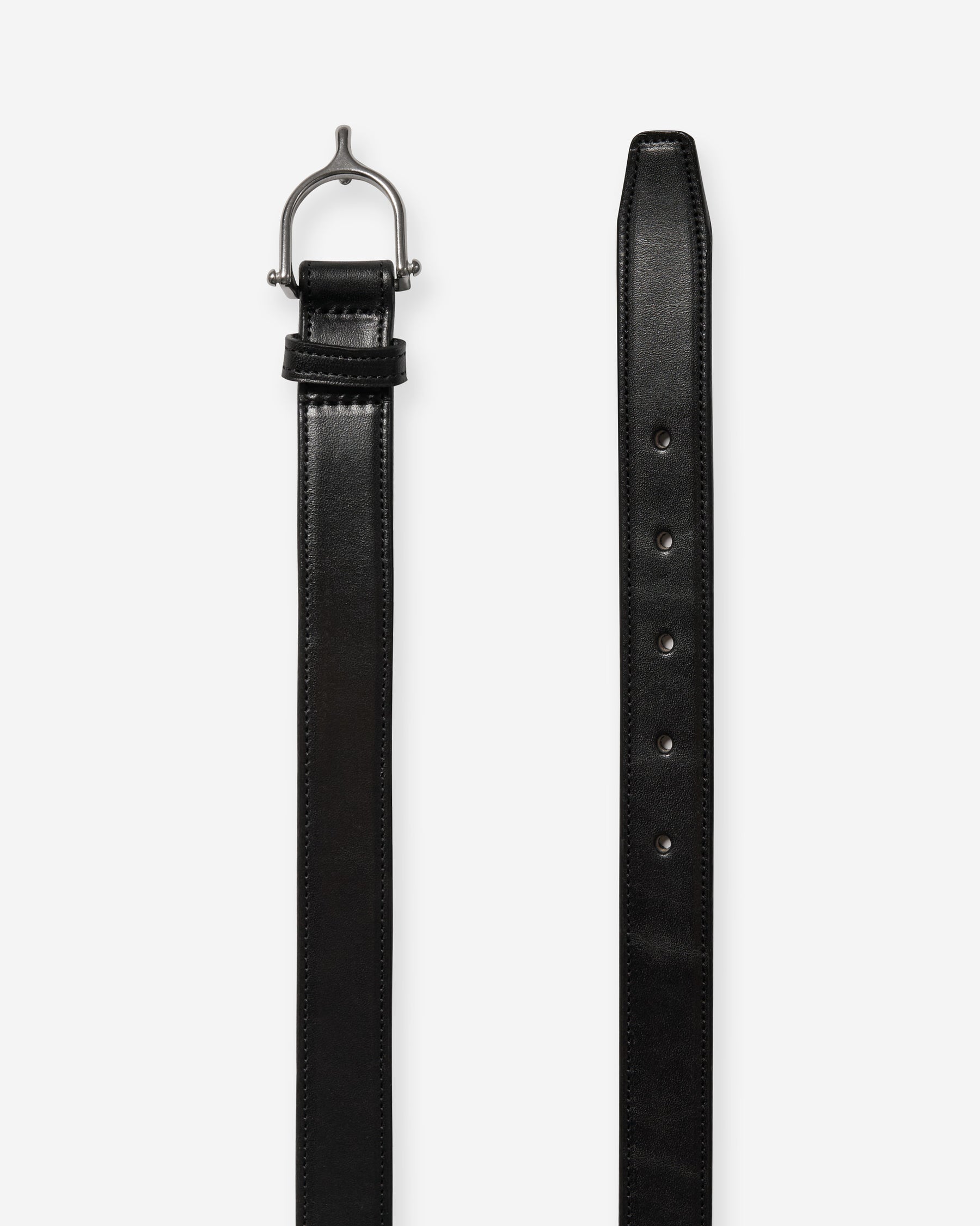 1" Stitched Belt with S.S. Spur Buckle - Black