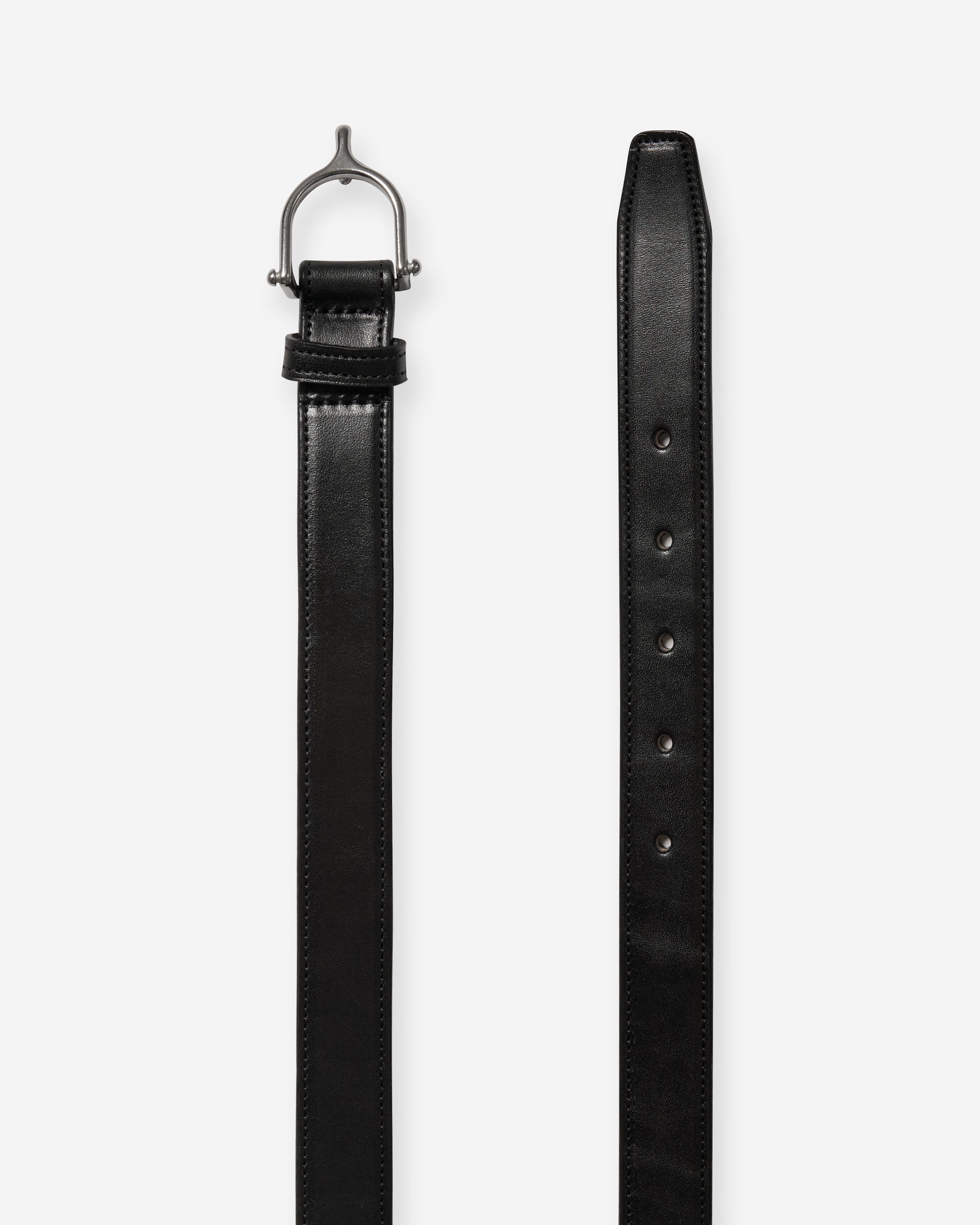 1" Stitched Belt with S.S. Spur Buckle - Black