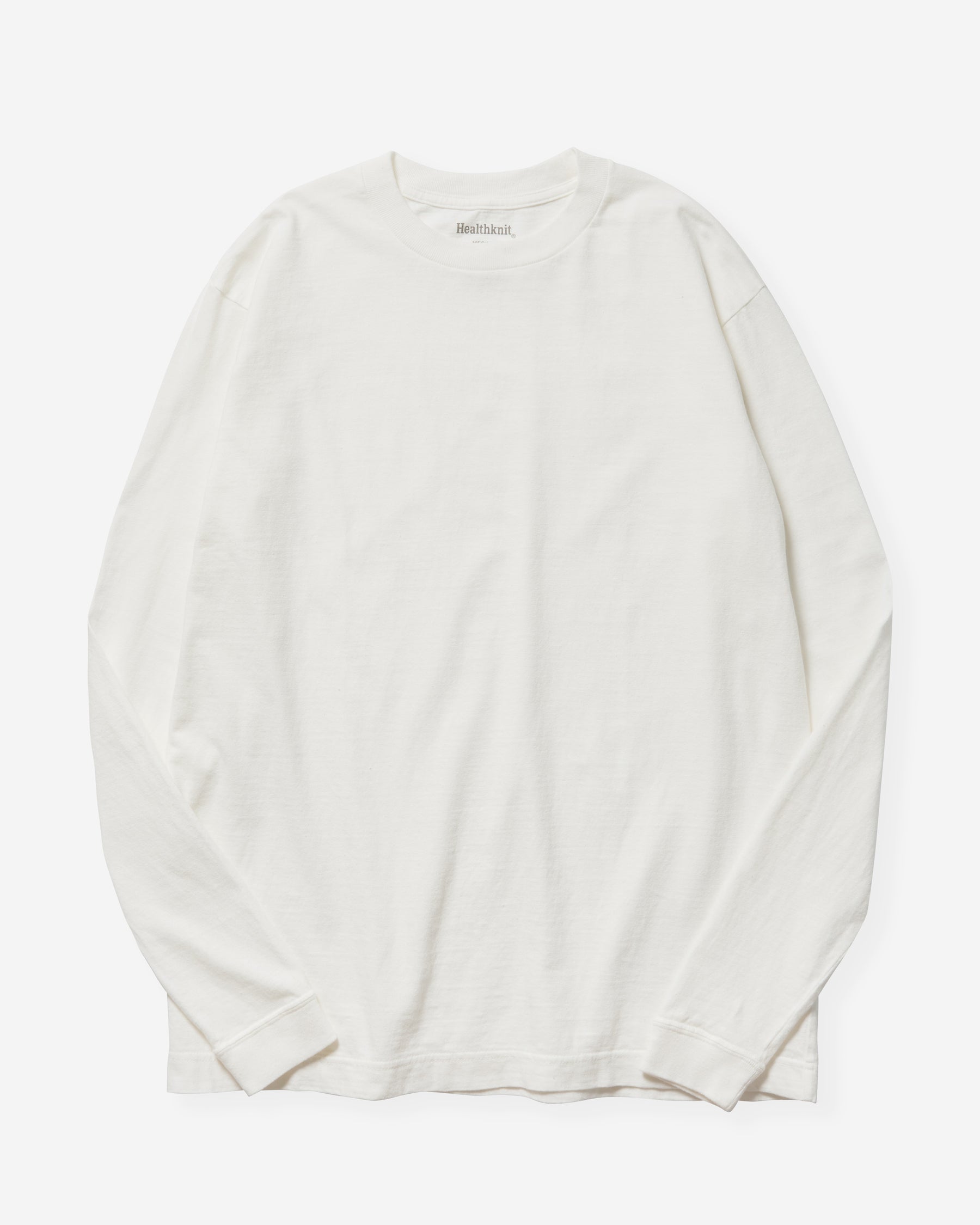 Recycled Cotton Blend Crewneck L/S - White
