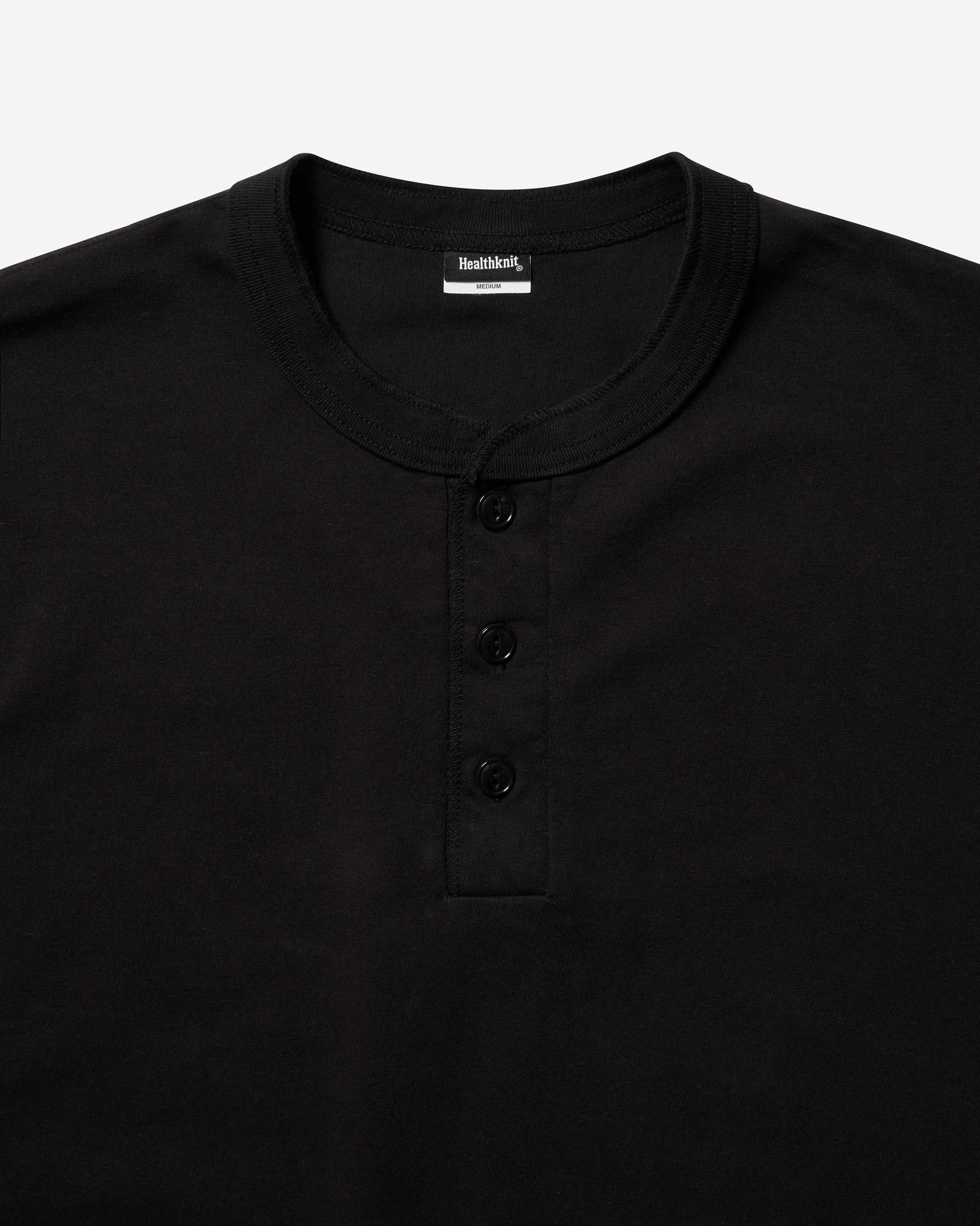 Recycled Suvin Blend Henley S/S - Black