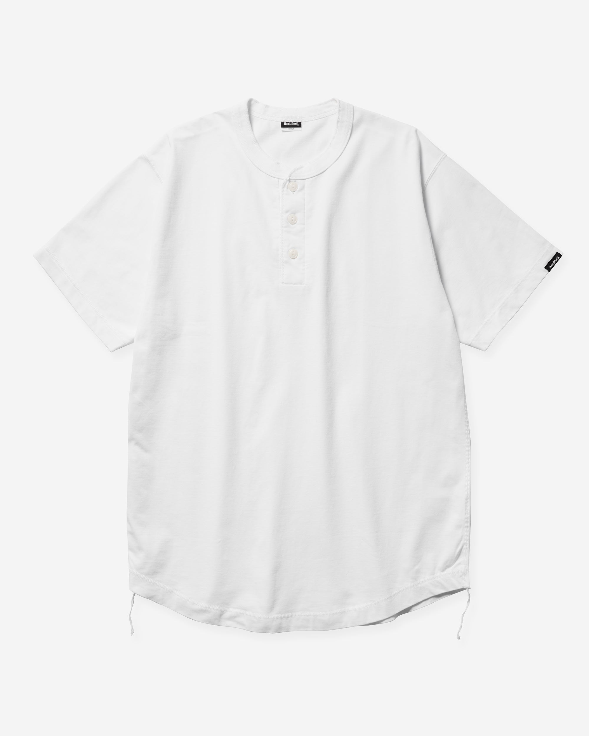 Recycled Suvin Blend Henley S/S - White