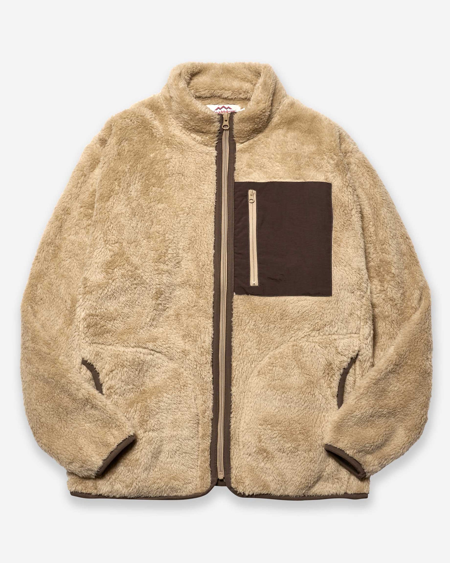 Sherpa Fleece Zip Jacket - Beige