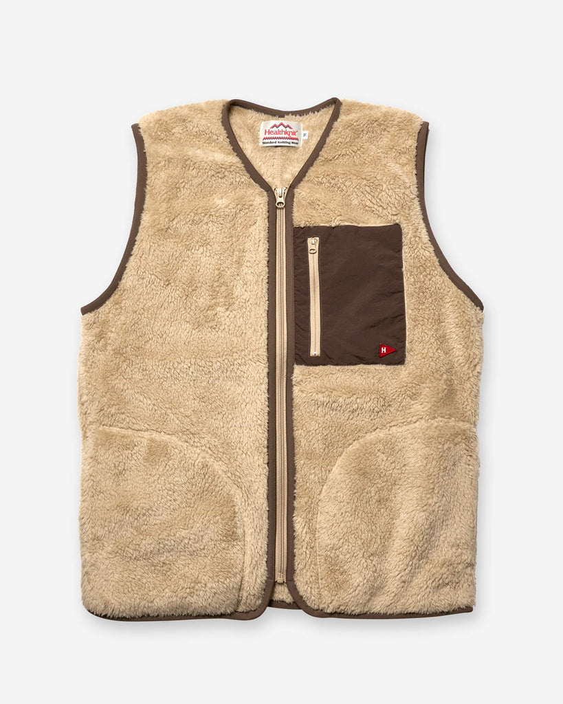 Hella WOOL HIGHNECK VEST ベージュ Rhythmic-Tones-Healthknit-FW24