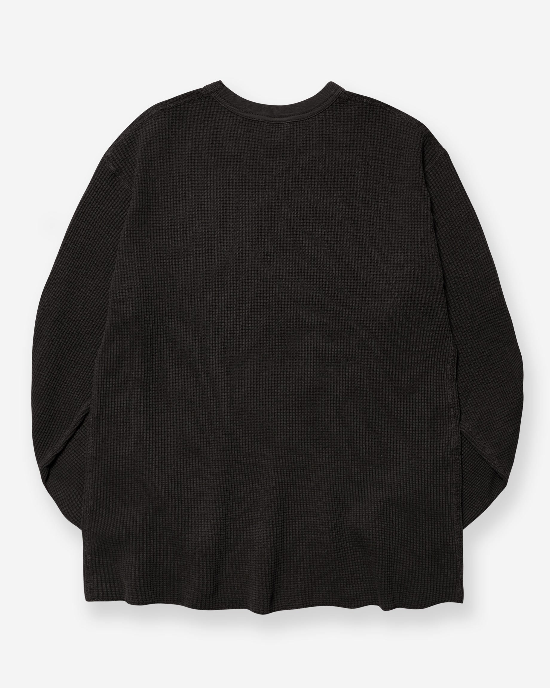 Charbon PIGMENT DYE WAFFLE NO-SLEEVE（L） Thermal King Waffle Crewneck L/S - Faded Black – Rhythmic Tones