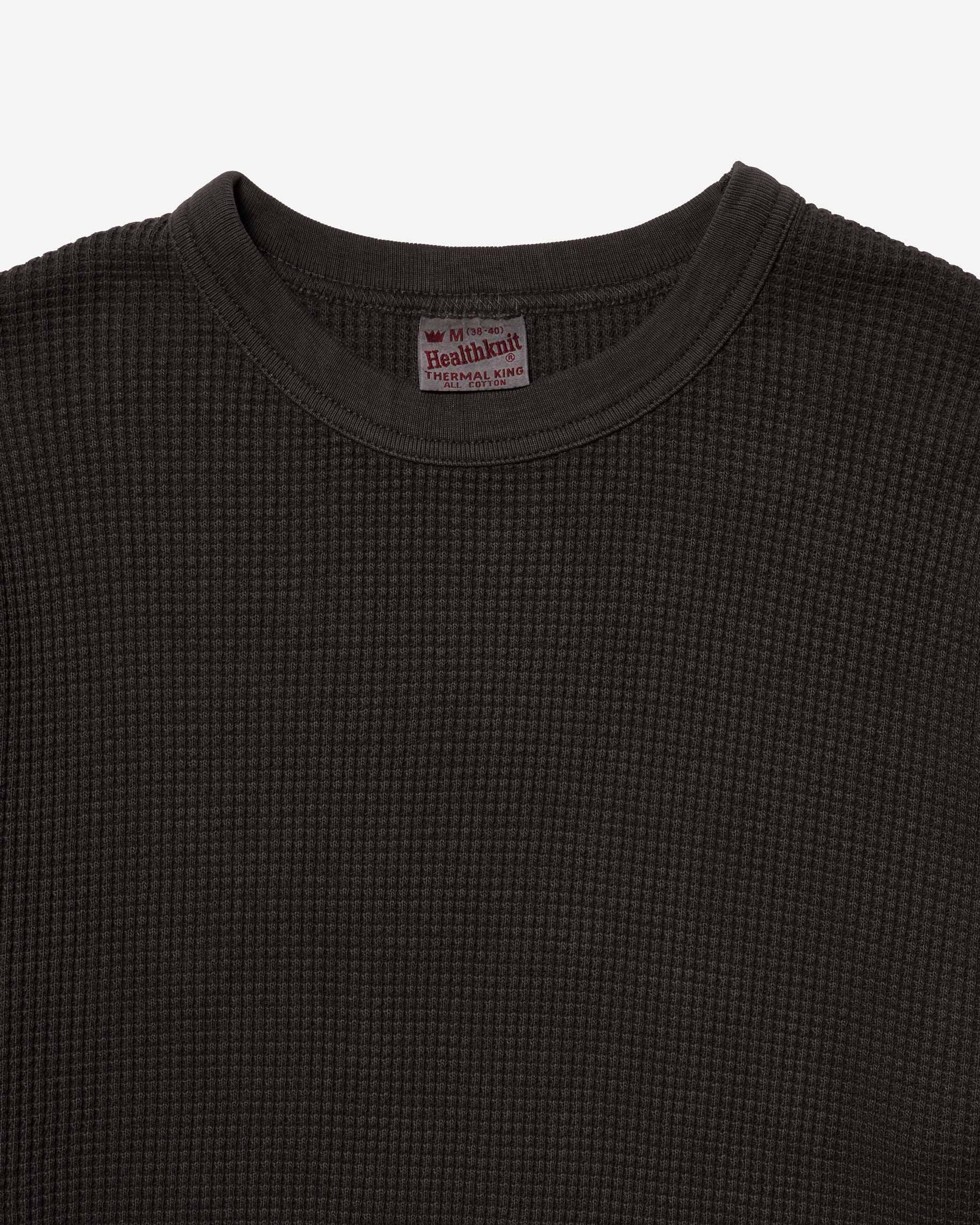 Thermal King Waffle Crewneck L/S - Faded Black