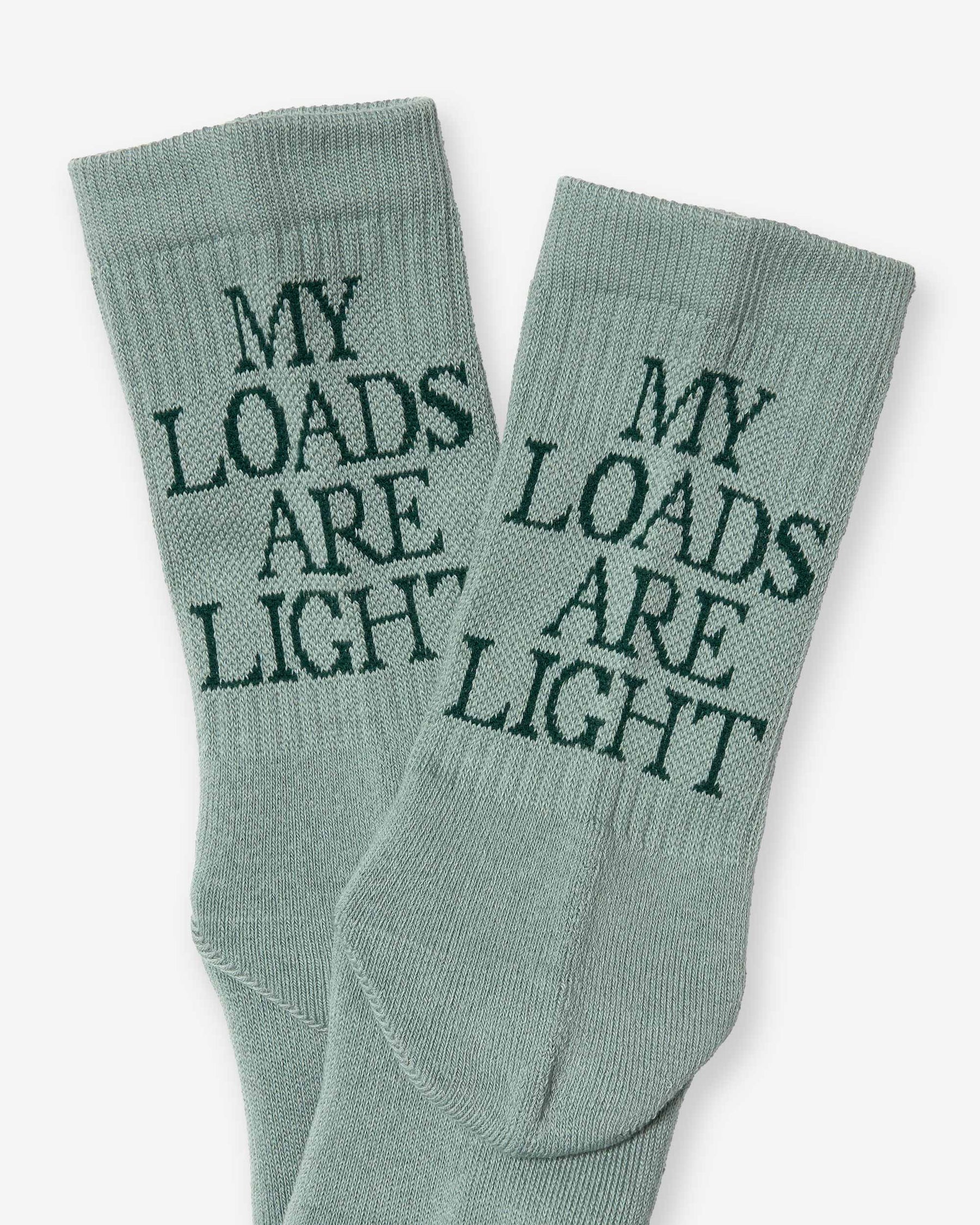 TEXT "M.L.A.L" Socks - Celadon Green